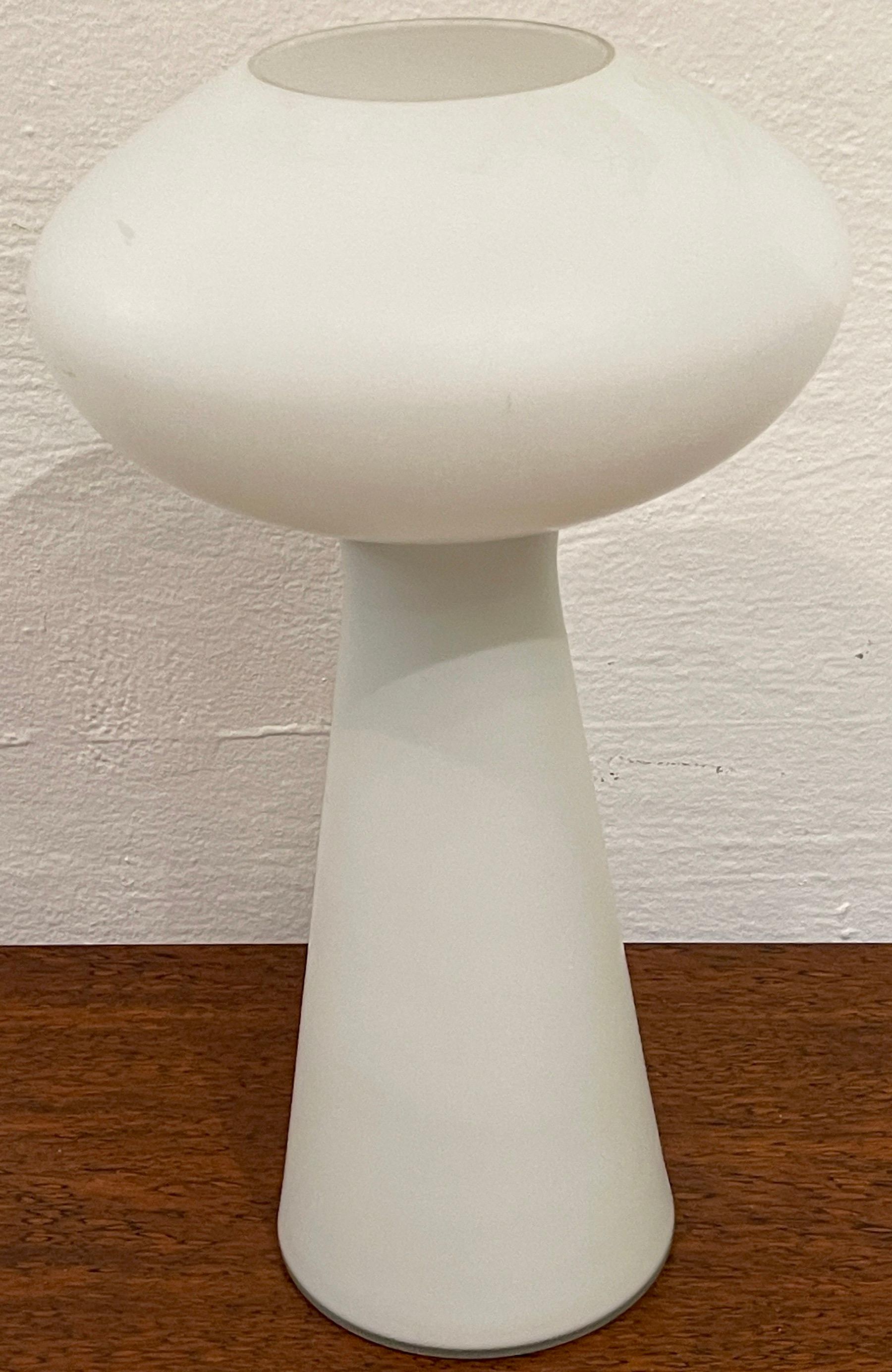 Danish Modern White Opaque Glass Mushroom Lamp by Lisa Johansson-Pape In Good Condition In West Palm Beach, FL