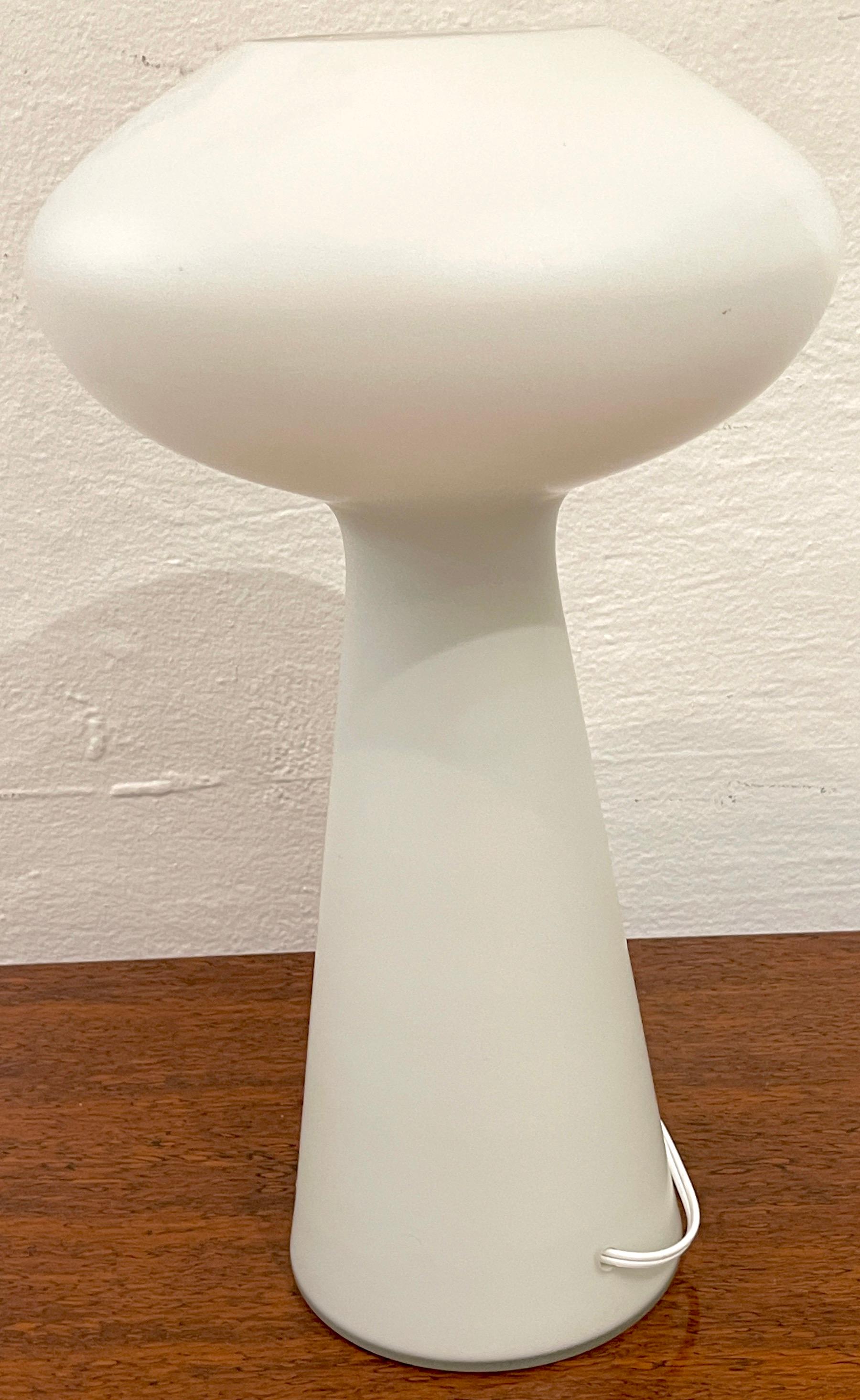 20th Century Danish Modern White Opaque Glass Mushroom Lamp by Lisa Johansson-Pape