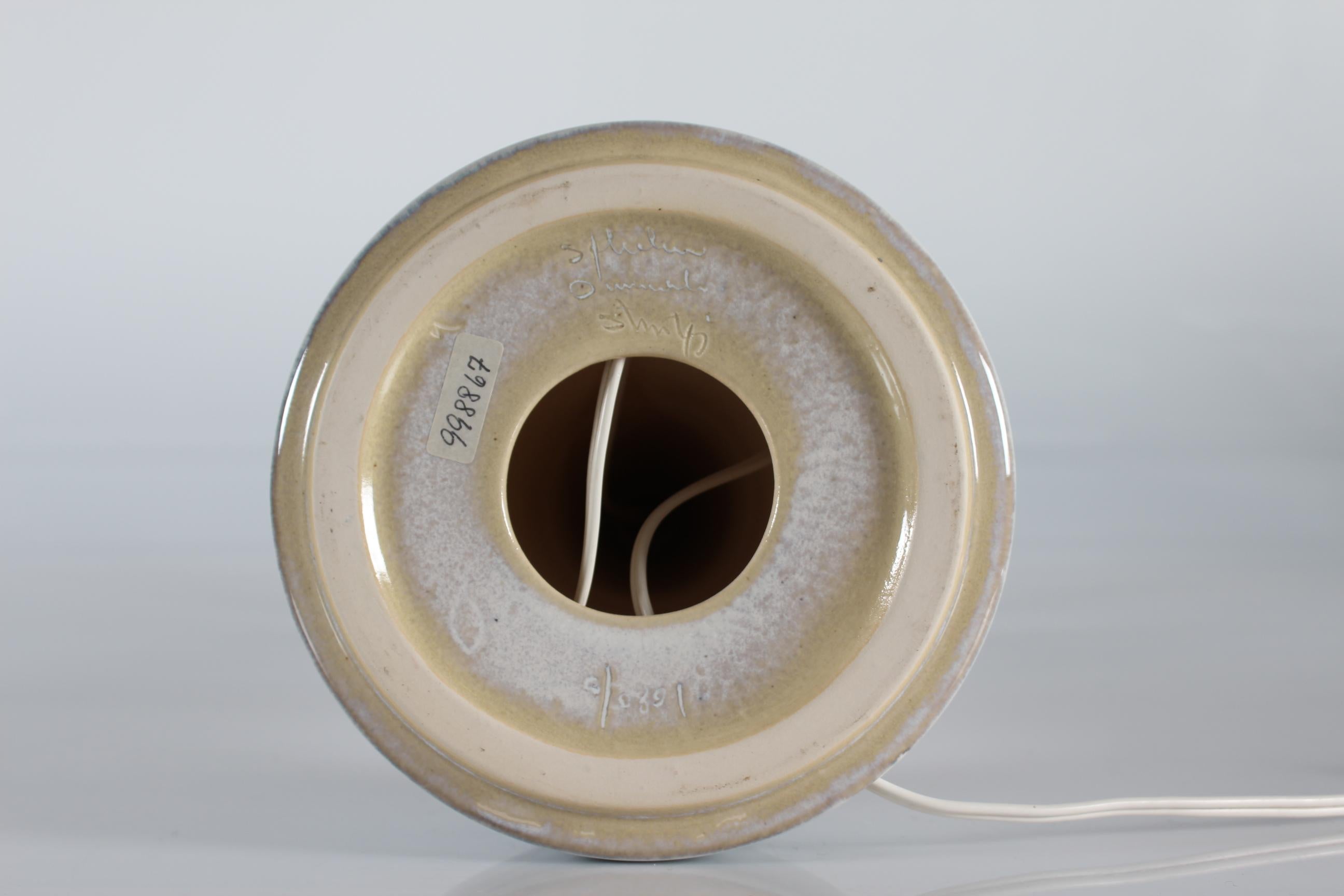 Danish Modern Pale Blue Søholm Stoneware Table Lamp Designed by Einar Johansen 4
