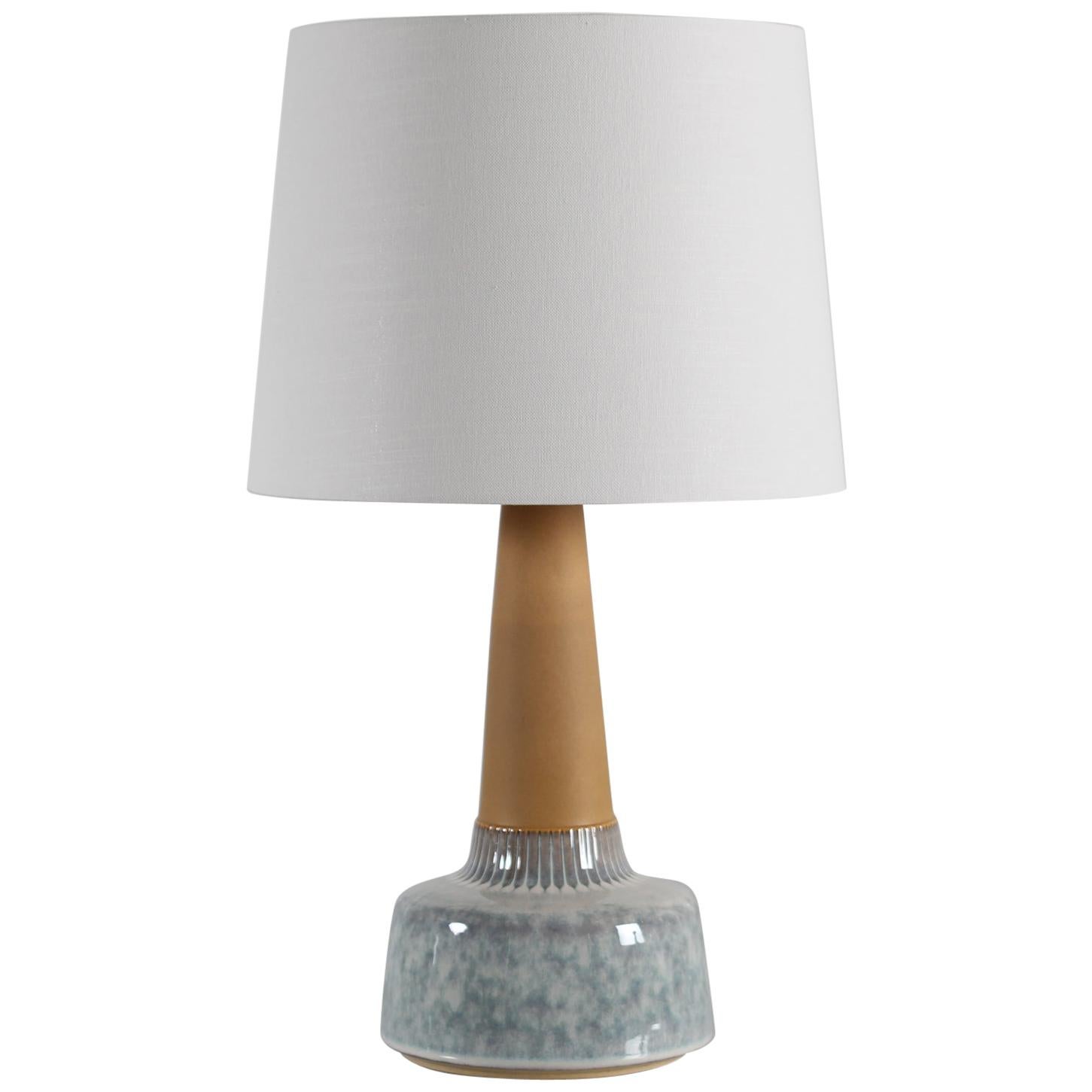 Danish Modern Pale Blue Søholm Stoneware Table Lamp Designed by Einar Johansen For Sale