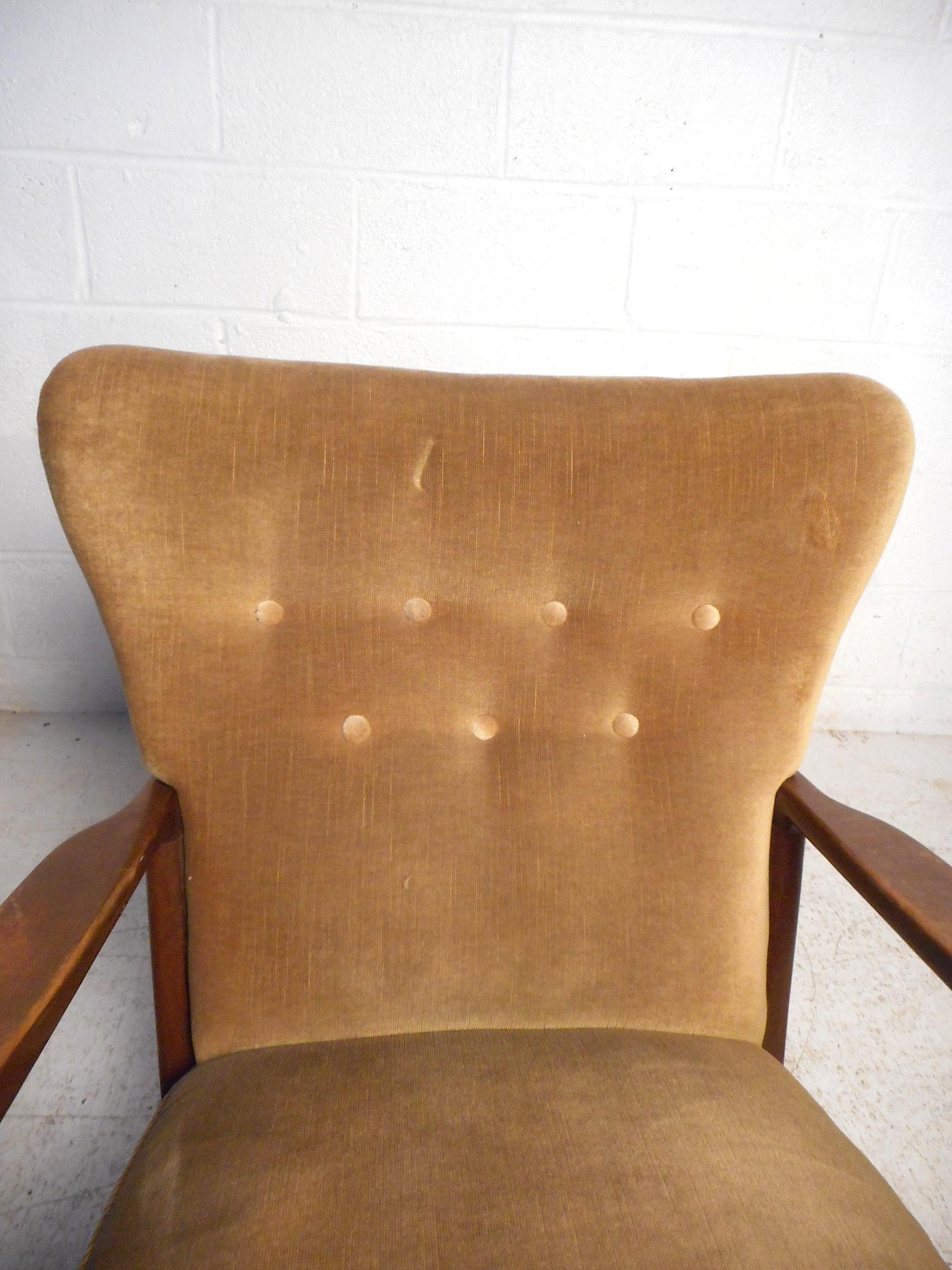 Upholstery Danish Modern Wingback Chair by Fritz Hansen