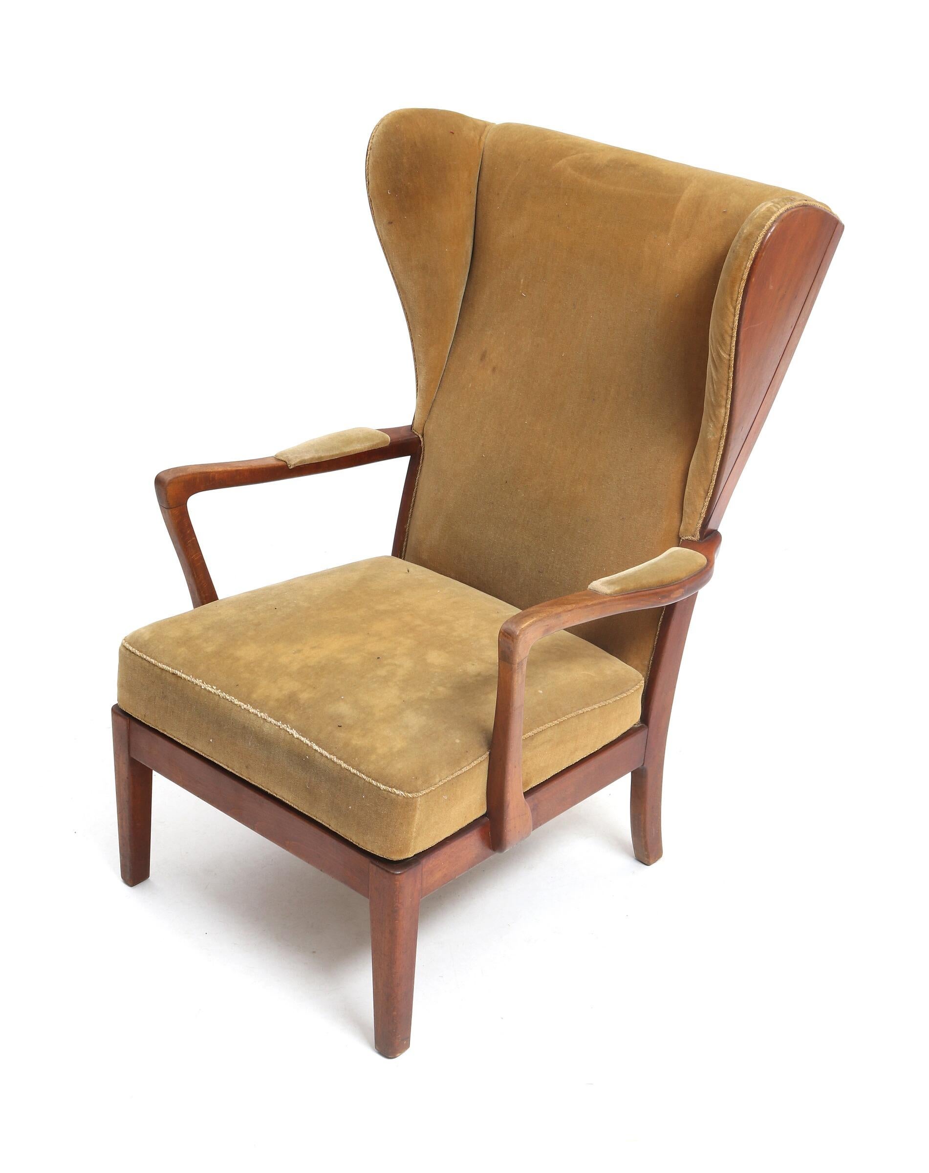 Scandinavian Modern Danish Modern Wingback Chair