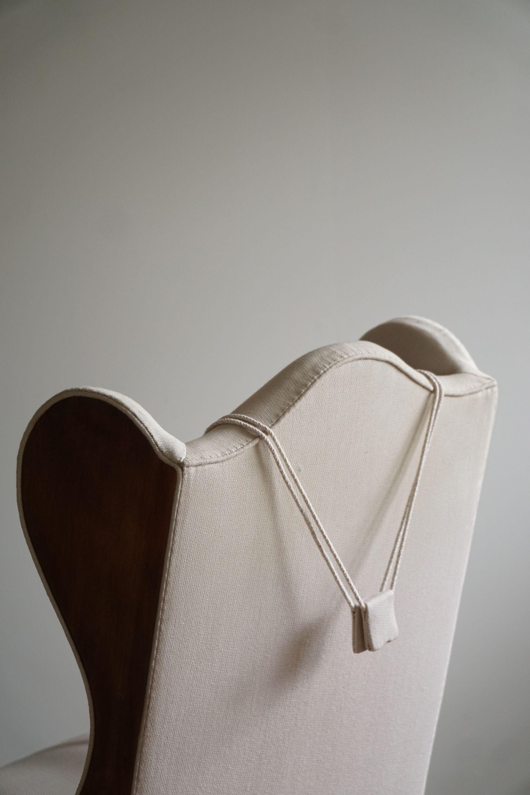 Danish Modern, Wingback Chair, Oak & Wool, Fritz Hansen Style, 1950s  11