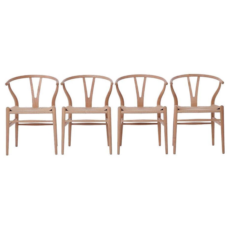 Danish Modern Wishbone Chairs CH24 in Oak at 1stDibs danish wishbone