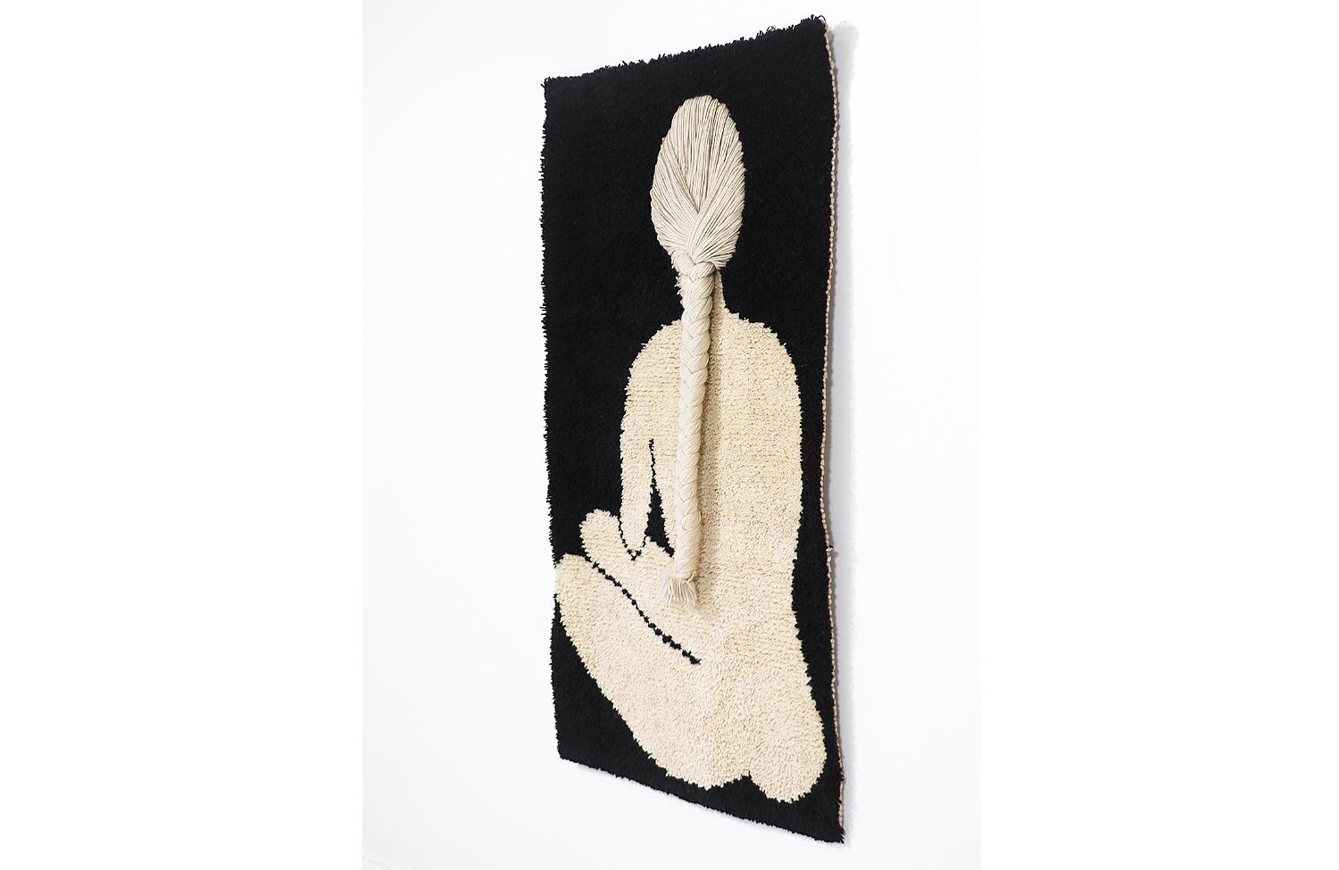 Danish Modern Woman Silhouette Wall Hanging Pop Art Rug by Rya In Excellent Condition In Los Angeles, CA