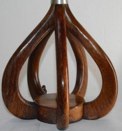 Danish Modern Wood and Metal Table Lamp by Woolums Mfg