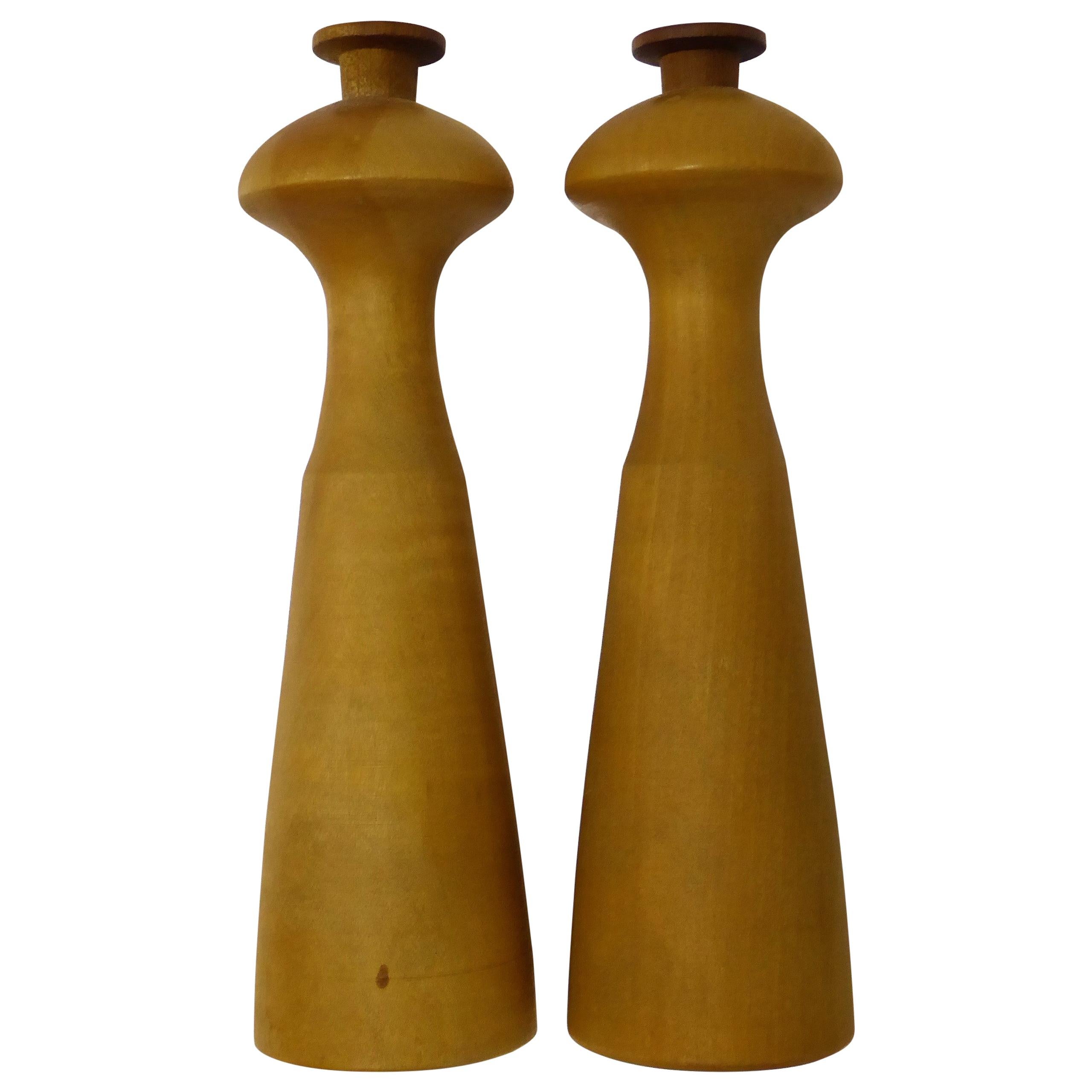 Danish Modern Wood Salt & Pepper Shakers by Dan Droz for Lauffer, Norway, 1975