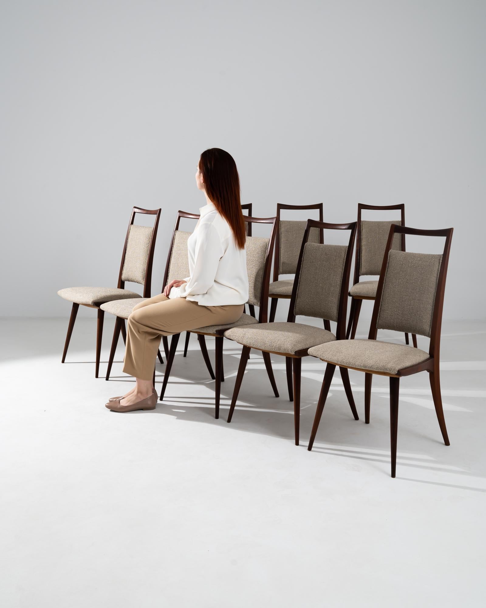 Danish Modern Wooden Upholstered Dining Chairs, Set of Eight 4