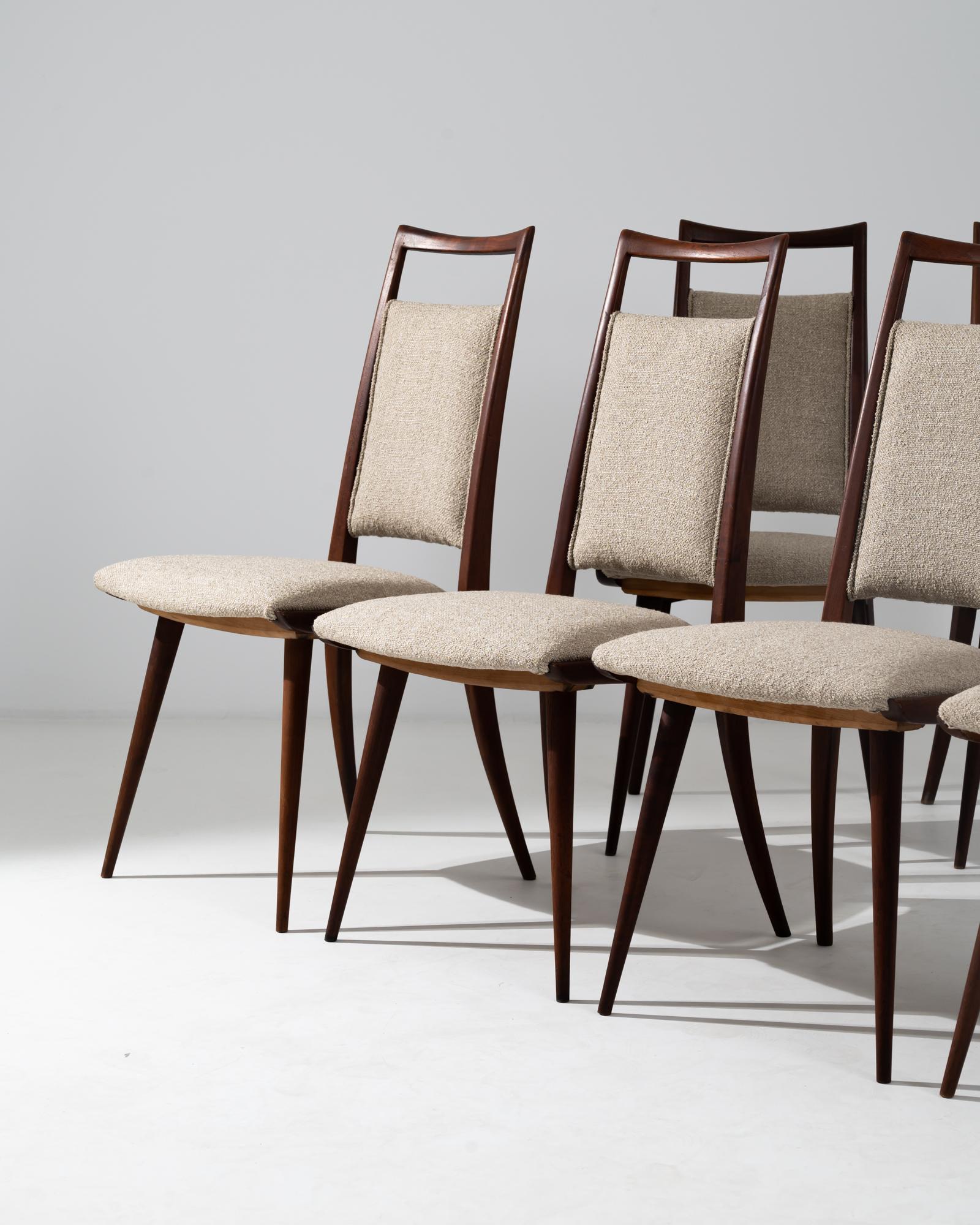 Danish Modern Wooden Upholstered Dining Chairs, Set of Eight 5