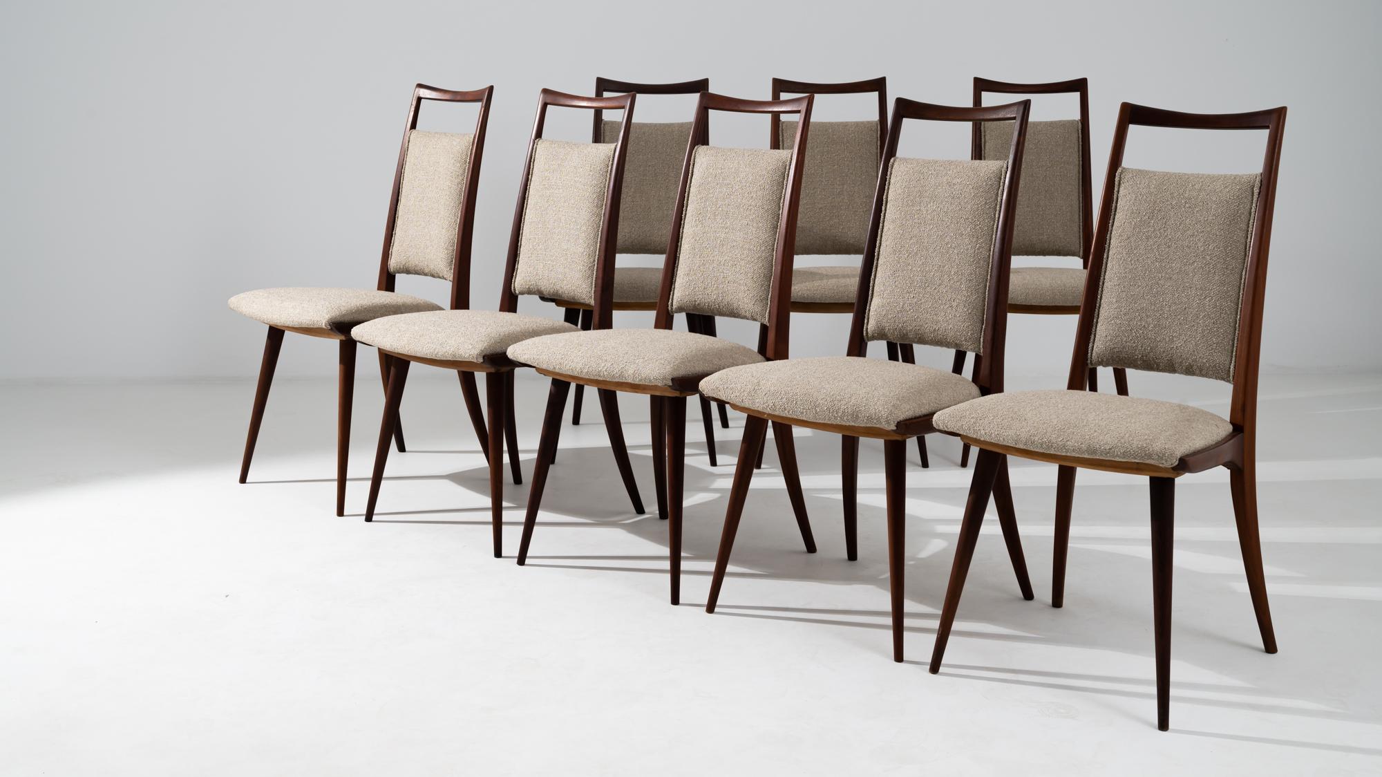 Danish Modern Wooden Upholstered Dining Chairs, Set of Eight 6