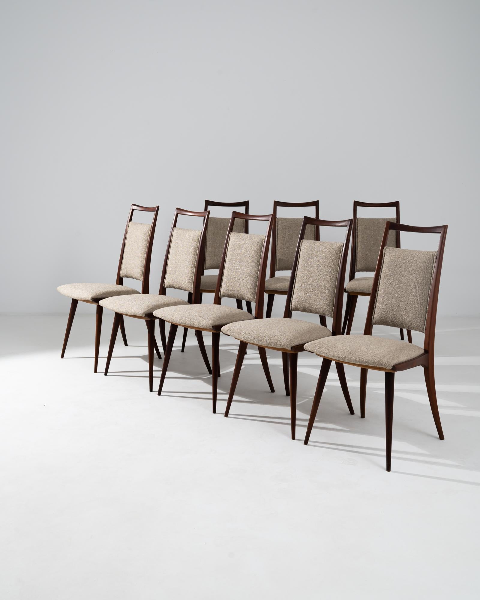 Danish Modern Wooden Upholstered Dining Chairs, Set of Eight 3