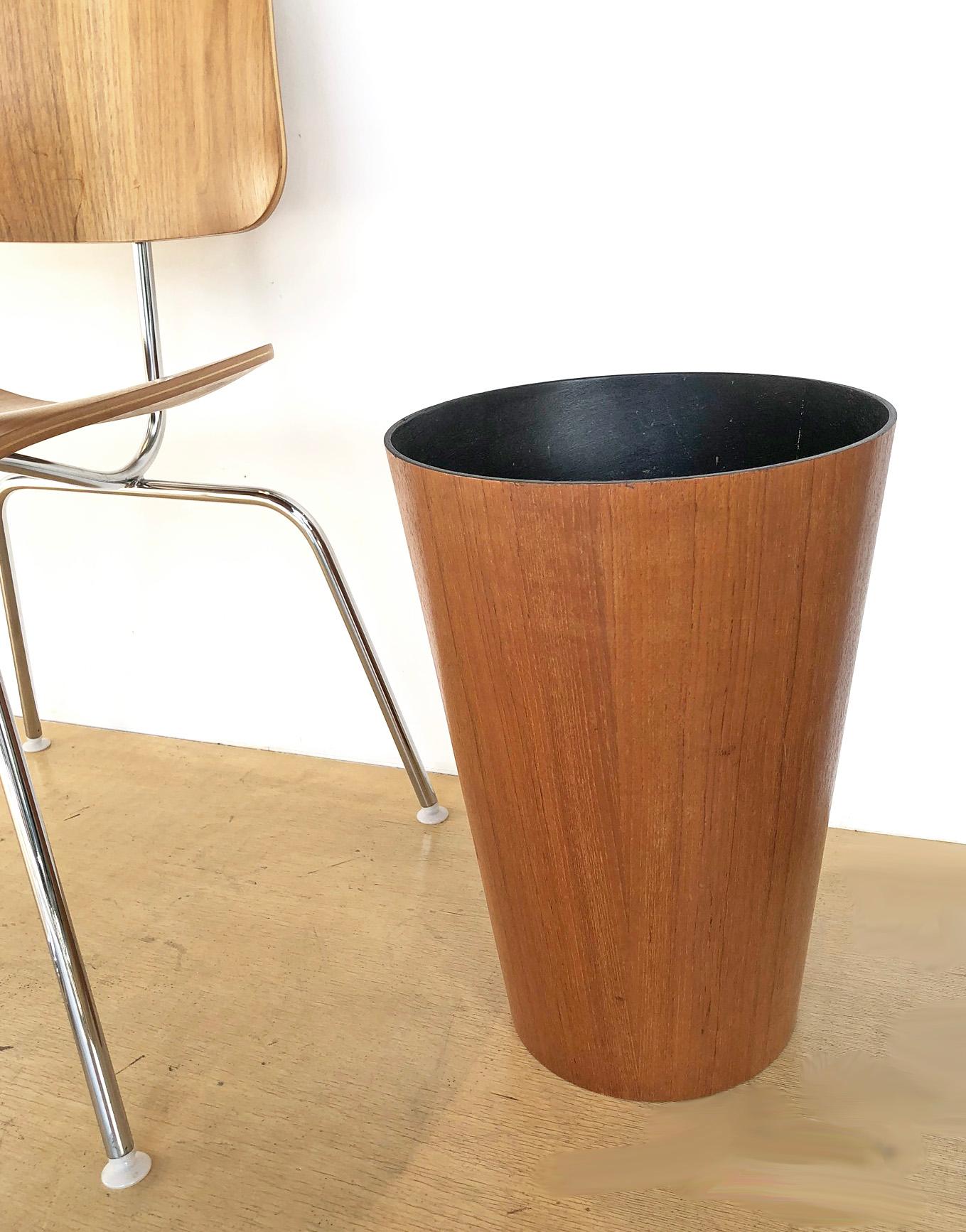 Scandinavian Danish Modern Wooden Wastebasket