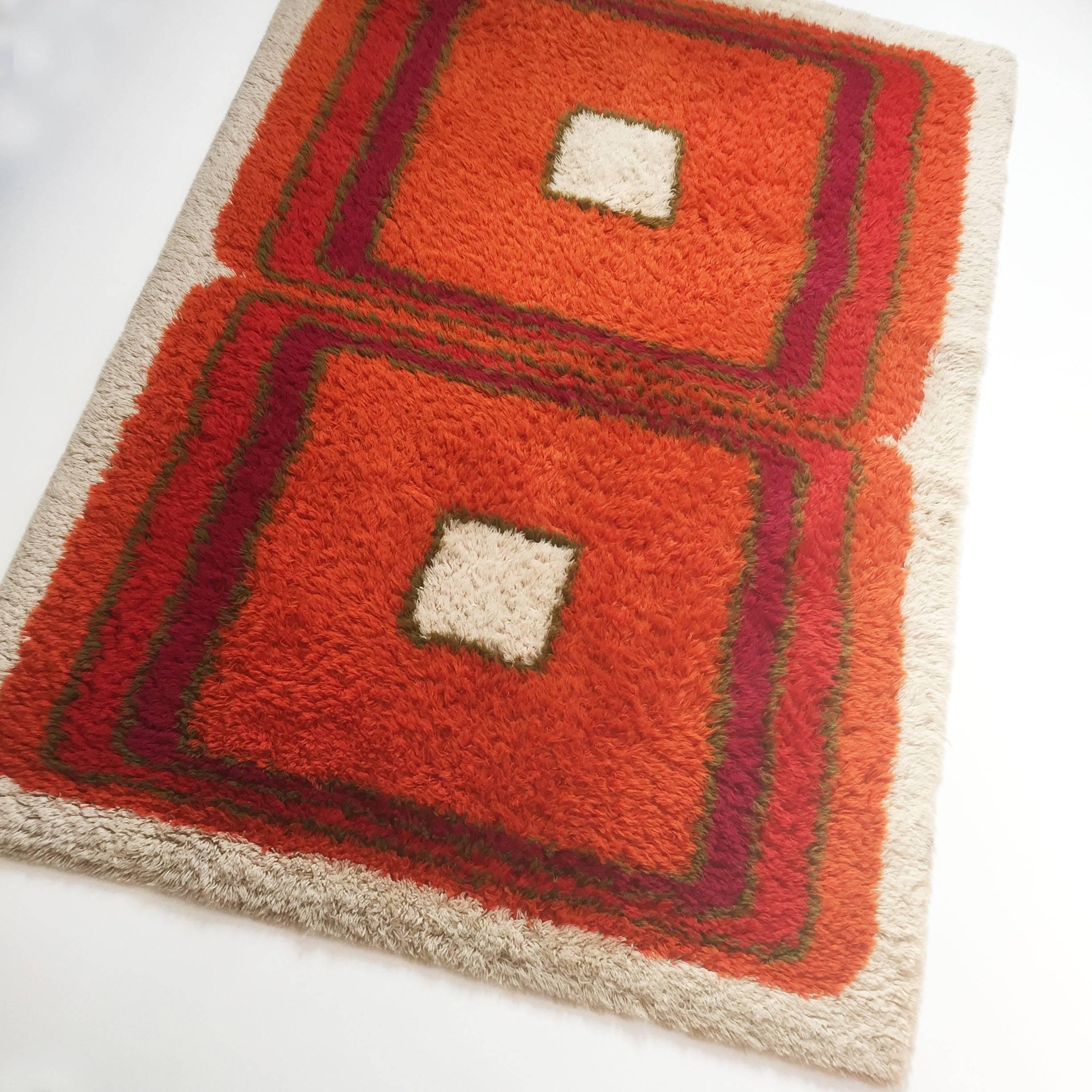 Dänischer moderner Wollteppich Rya Tapestry von Hojer Eksport Wilton:: 1960er Jahre:: Dänemark (Moderne der Mitte des Jahrhunderts)