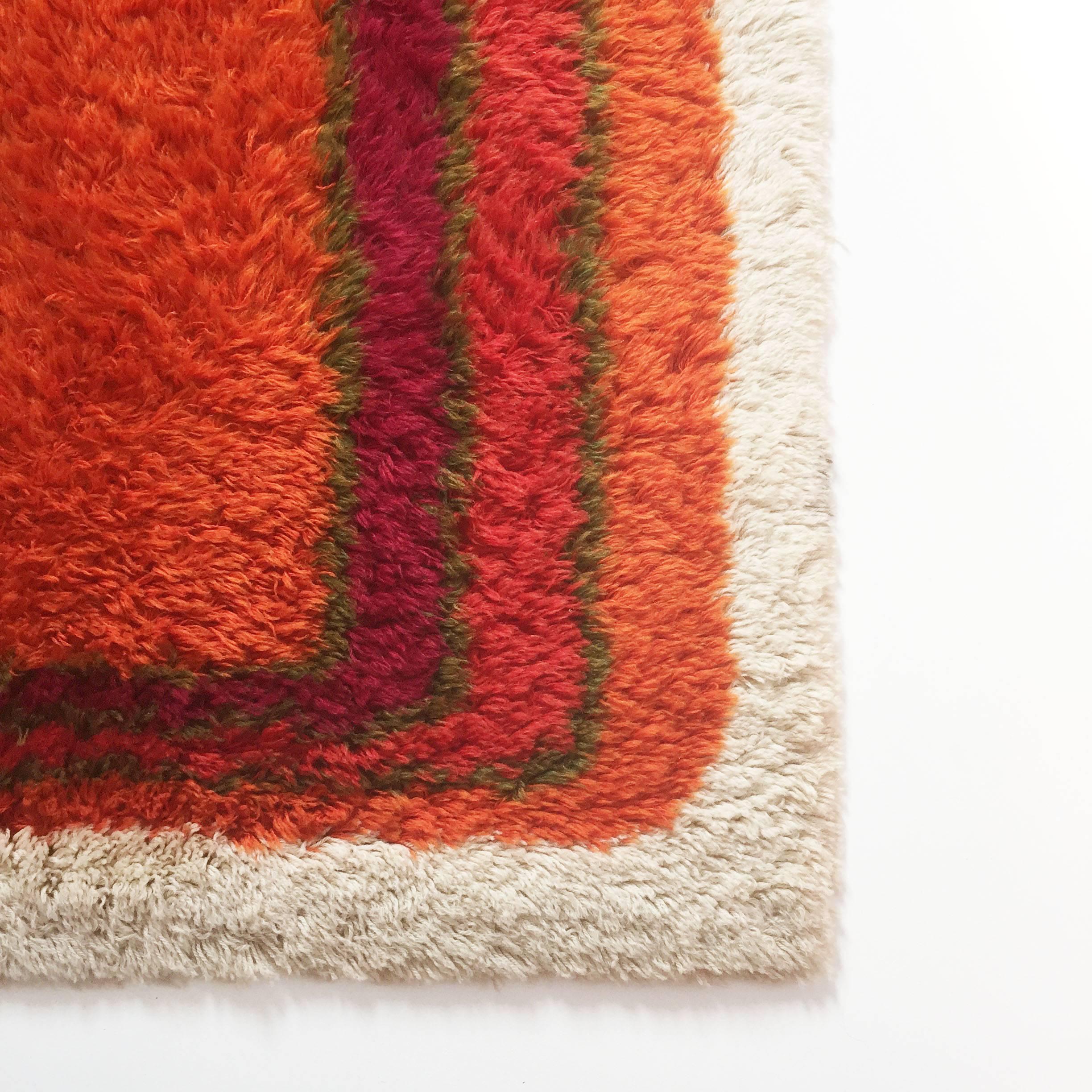 20th Century Danish Modern Wool Rya Rug Tapestry by Hojer Eksport Wilton, 1960s, Denmark