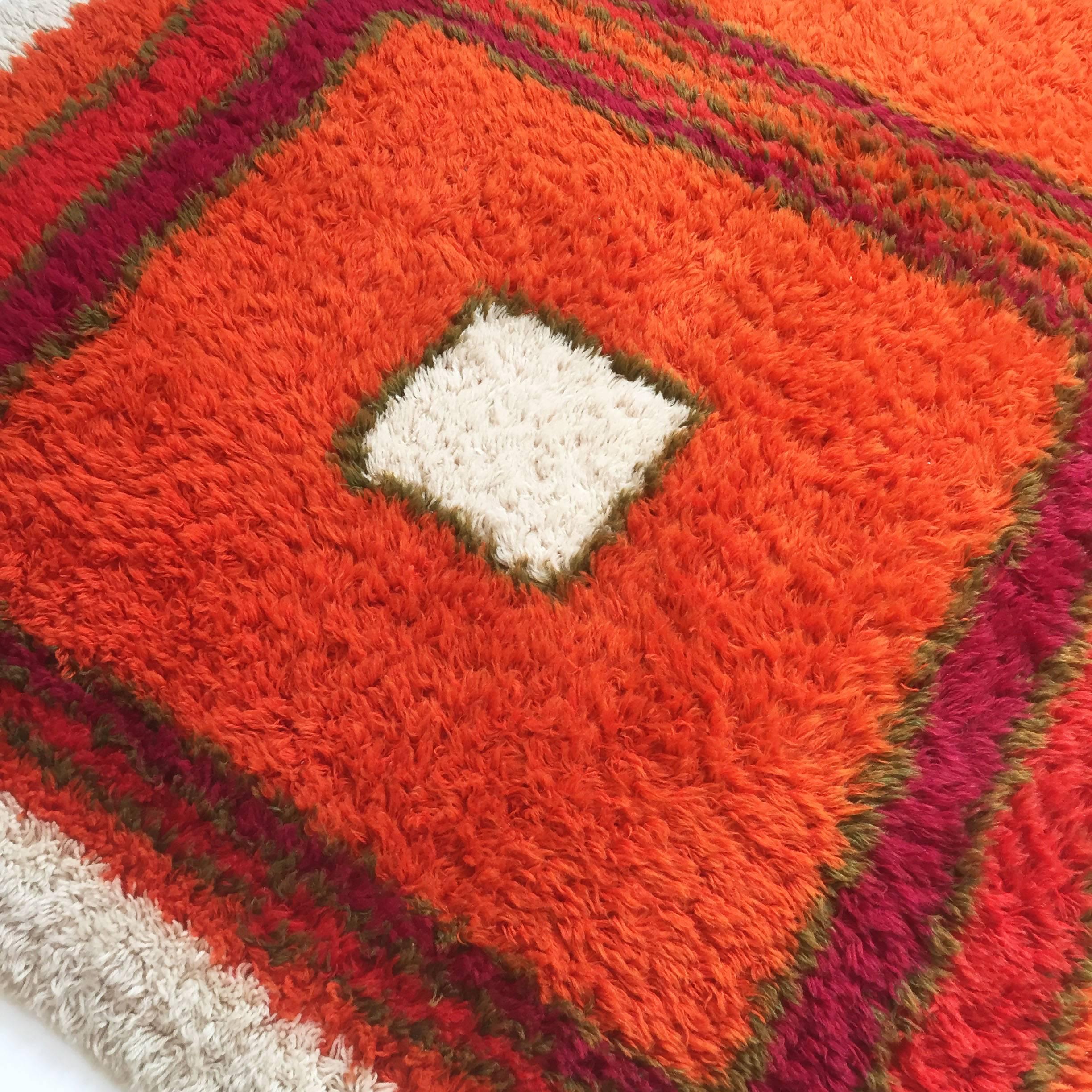 Dänischer moderner Wollteppich Rya Tapestry von Hojer Eksport Wilton:: 1960er Jahre:: Dänemark (Baumwolle)