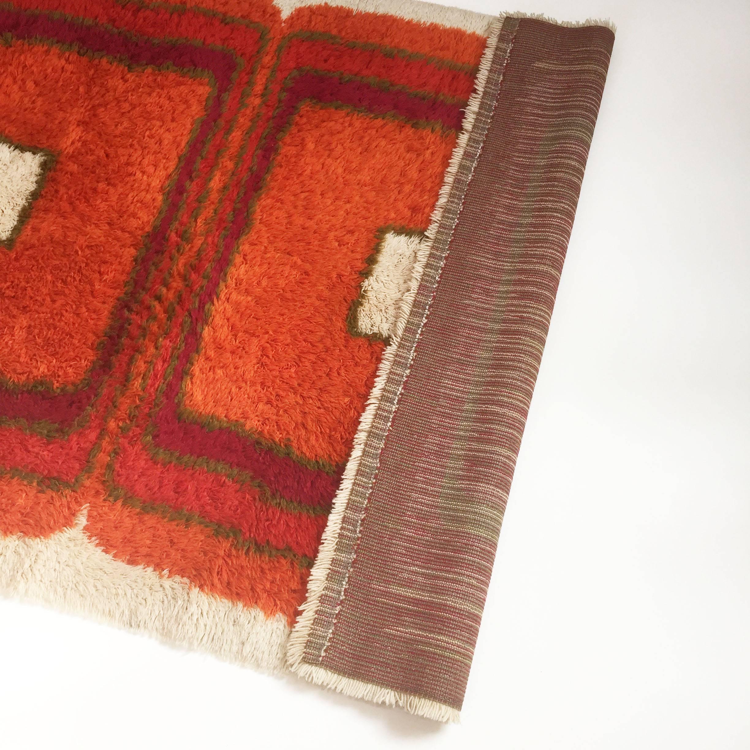 Danish Modern Wool Rya Rug Tapestry by Hojer Eksport Wilton, 1960s, Denmark 2
