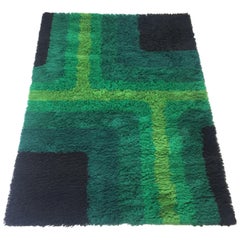 Danish Modern Wool Rya Rug Tapestry by Hojer Eksport Wilton, 1960s, Denmark
