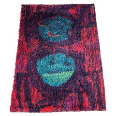 Vintage Danish Modern Wool Rya Rug Tapestry by Hojer Eksport Wilton, 1960s, Denmark no 1