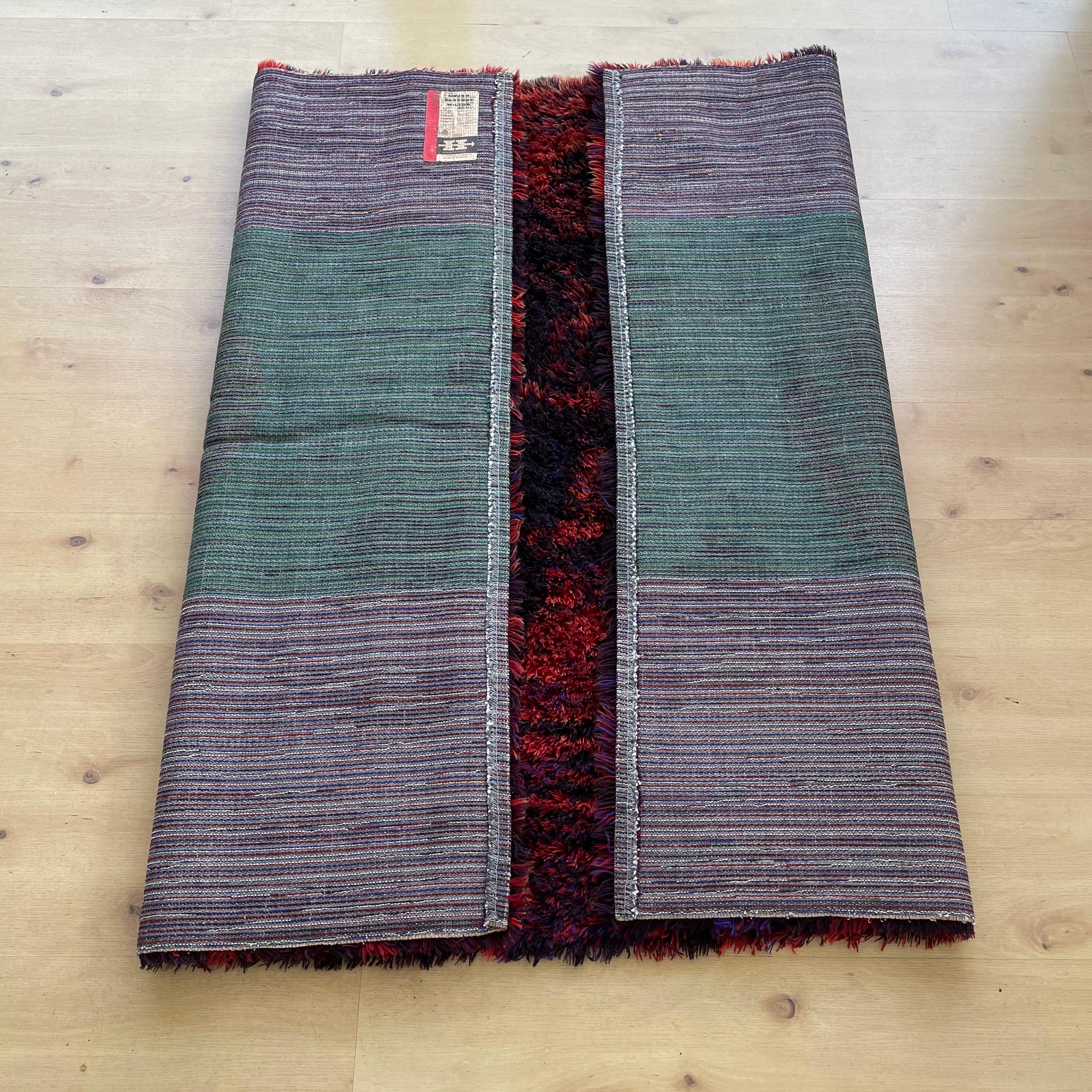 Danish Modern Wool Rya Rug Tapestry by Hojer Eksport Wilton, 1960s, Denmark no 2 For Sale 14