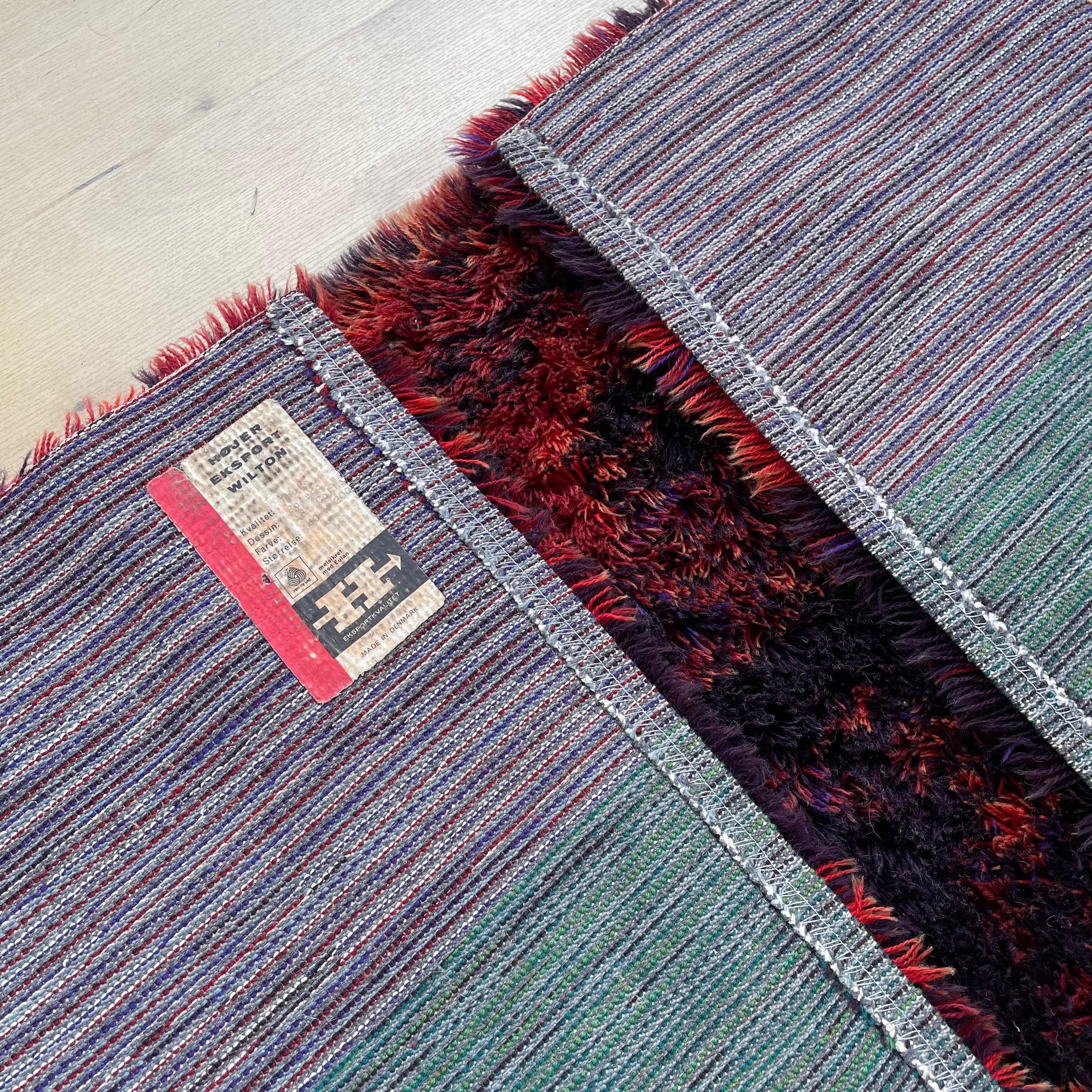Dänischer moderner Rya-Teppich aus Wolle von Hojer Eksport Wilton, 1960er Jahre, Dänemark, Nr. 2 (Moderne der Mitte des Jahrhunderts) im Angebot