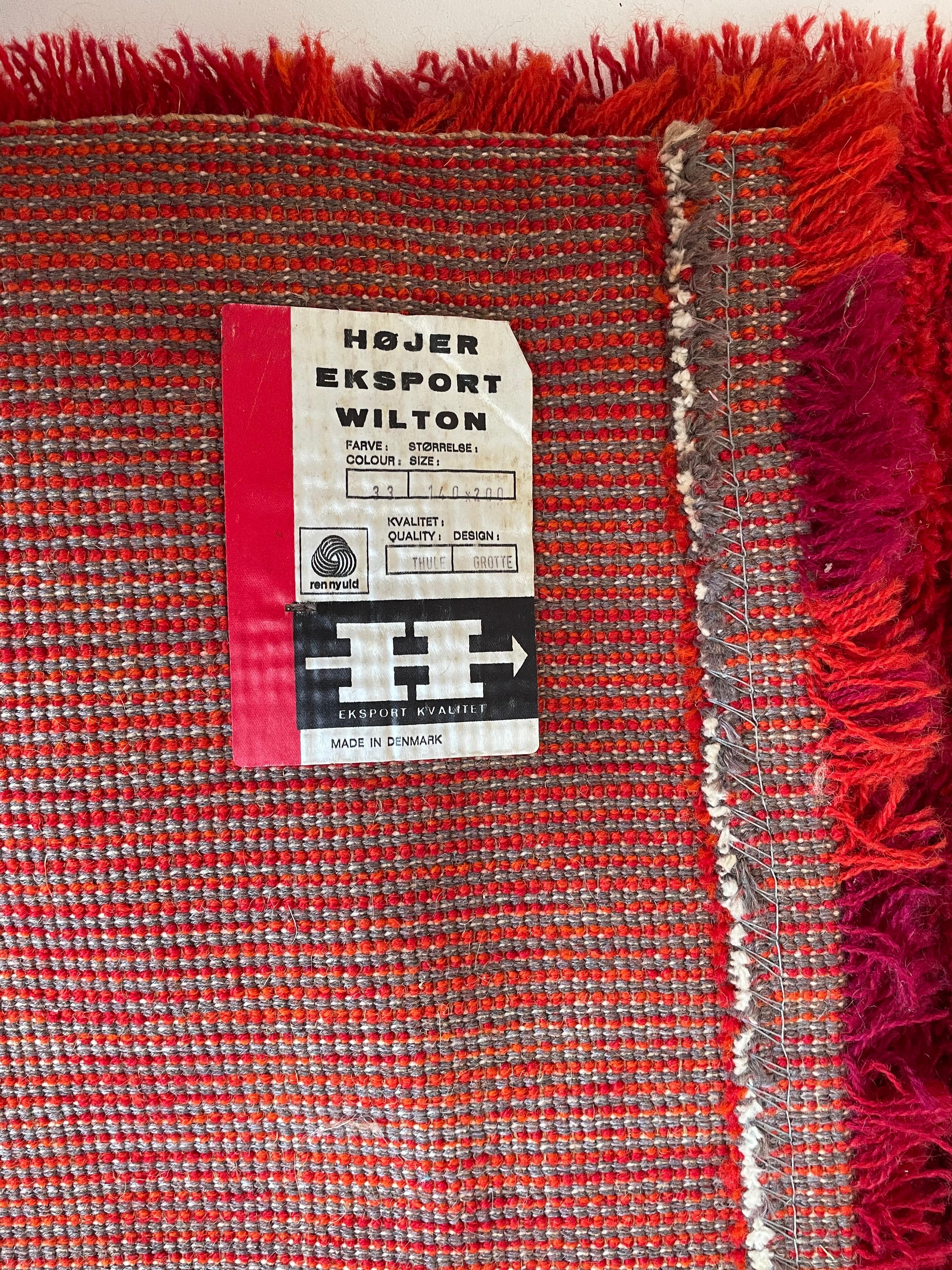 Danish Modern Wool Rya Rug Tapestry by Hojer Eksport Wilton, 1970s  11