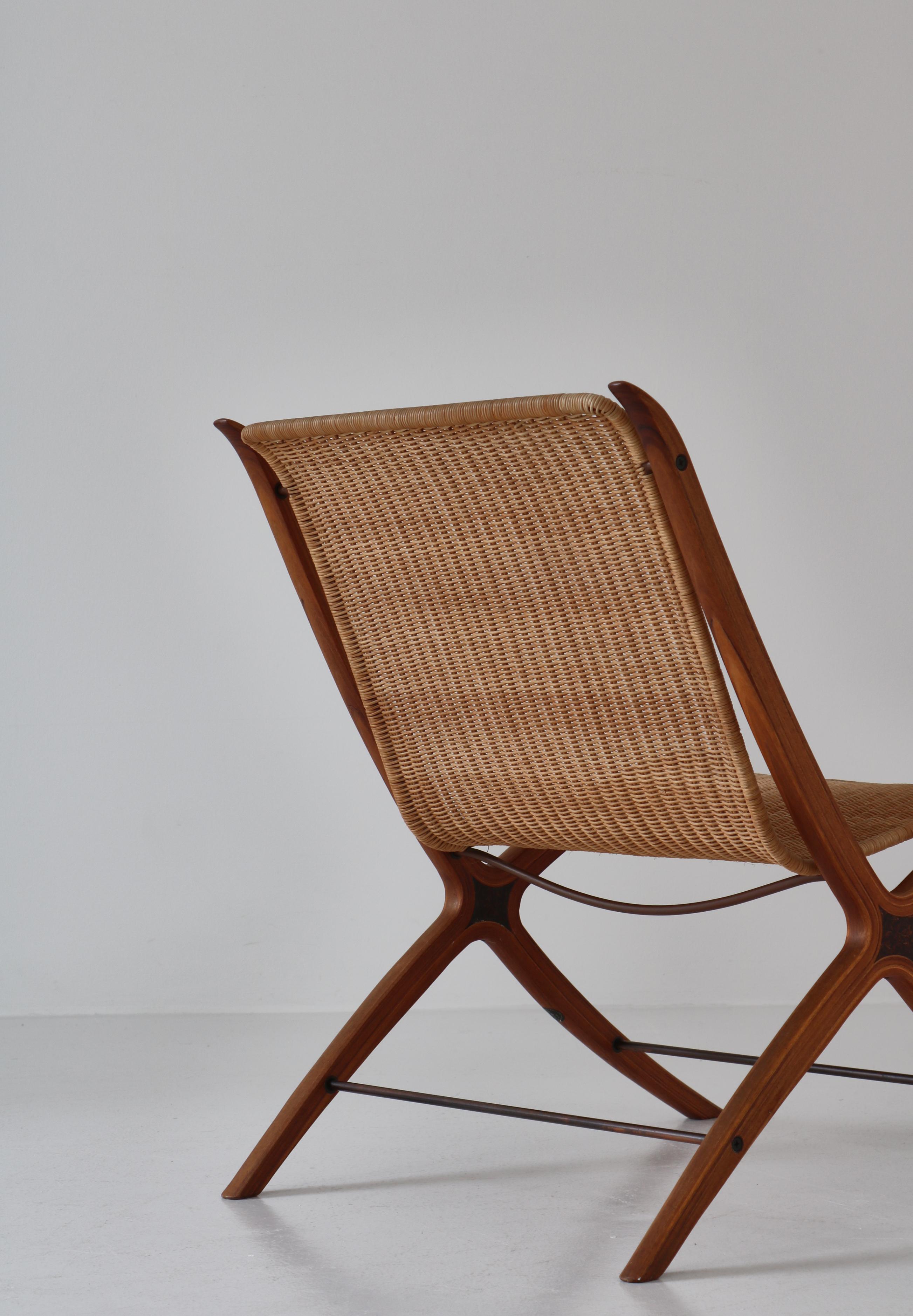 Danish Modern "Xchair" Lounge Chair by Hvidt and Mølgaard for Fritz Hansen, 1959 at 1stDibs