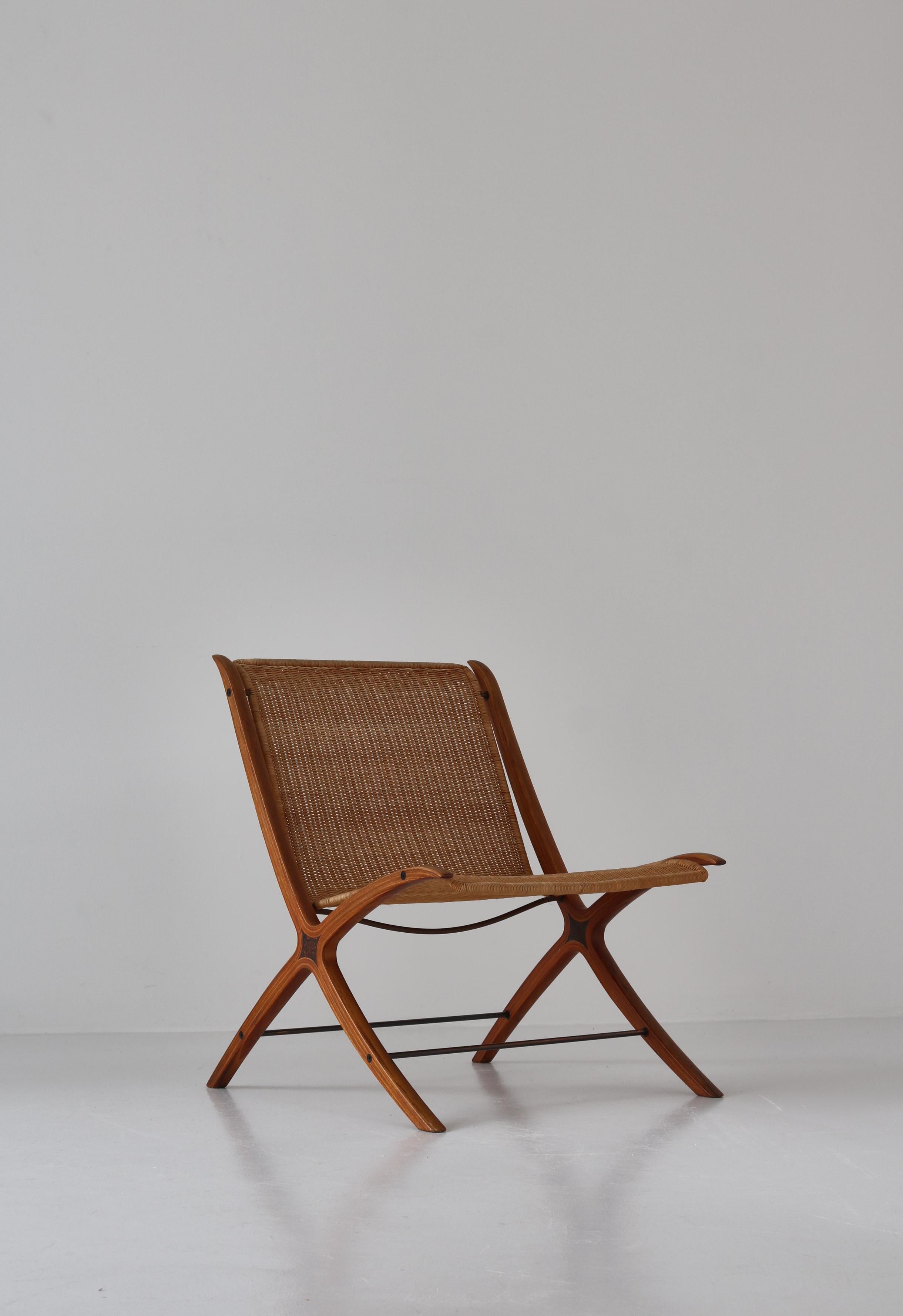 Danish Modern "Xchair" Lounge Chair by Hvidt and Mølgaard for Fritz Hansen, 1959 at 1stDibs