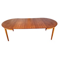Danish Modern X-Long Dining Table Attributed to Henning Kjærnulf in Oak & Teak