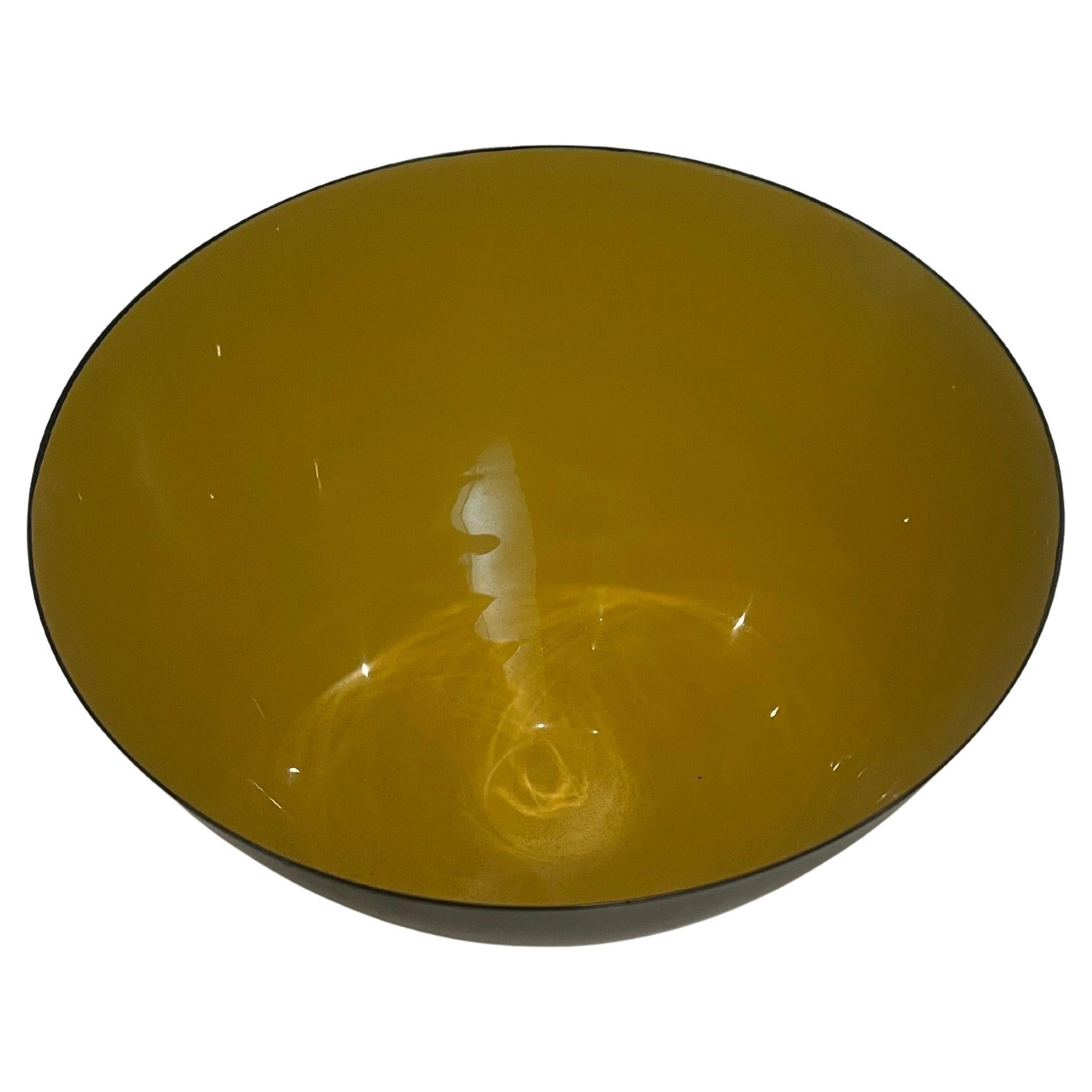 Danese Ciotola moderna danese in smalto giallo Krenit di Herbert Krenchel per Torben Orskov in vendita