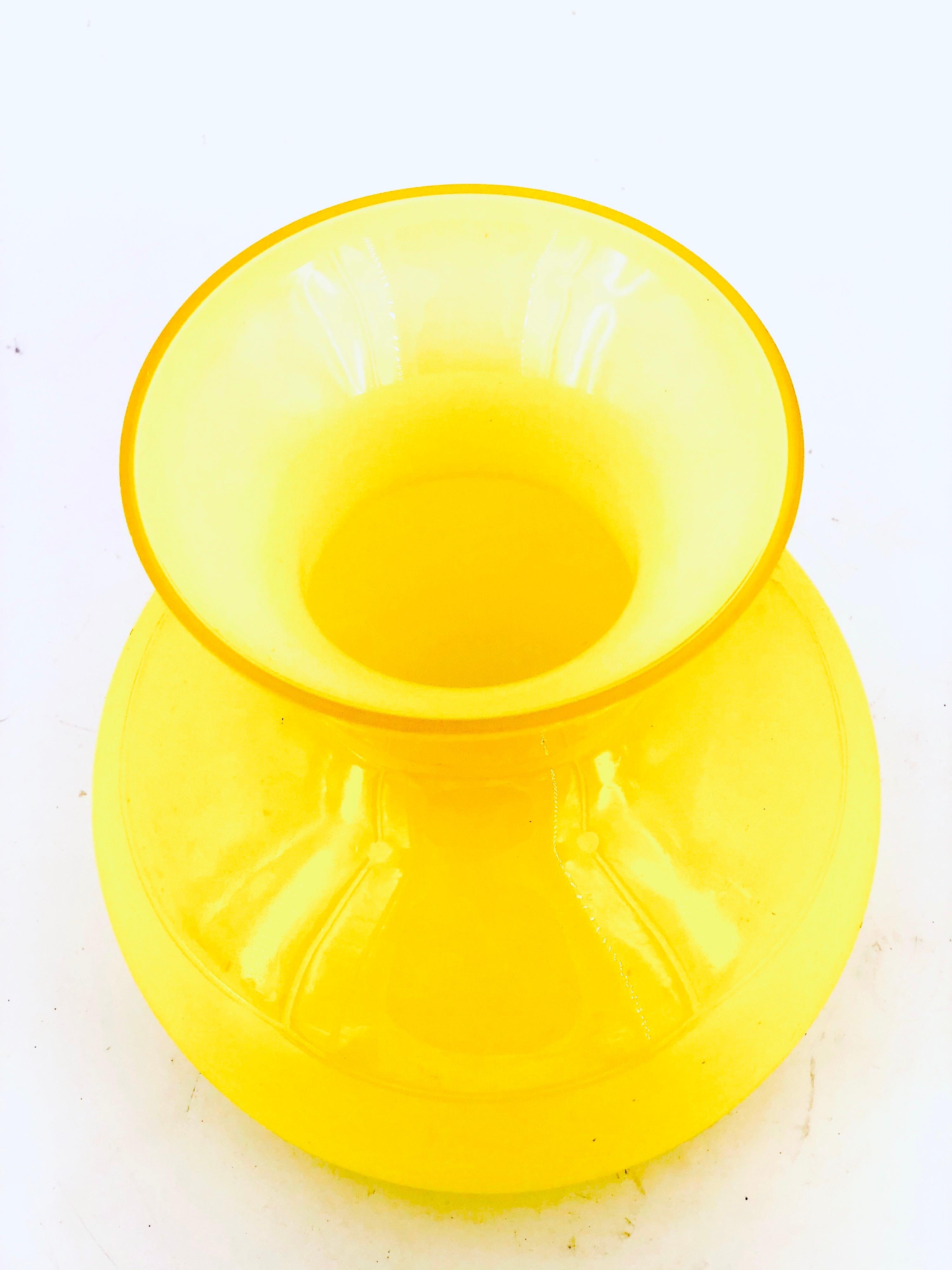 Danish Modern Yellow Holmegaard Vase Cased In Excellent Condition In San Diego, CA
