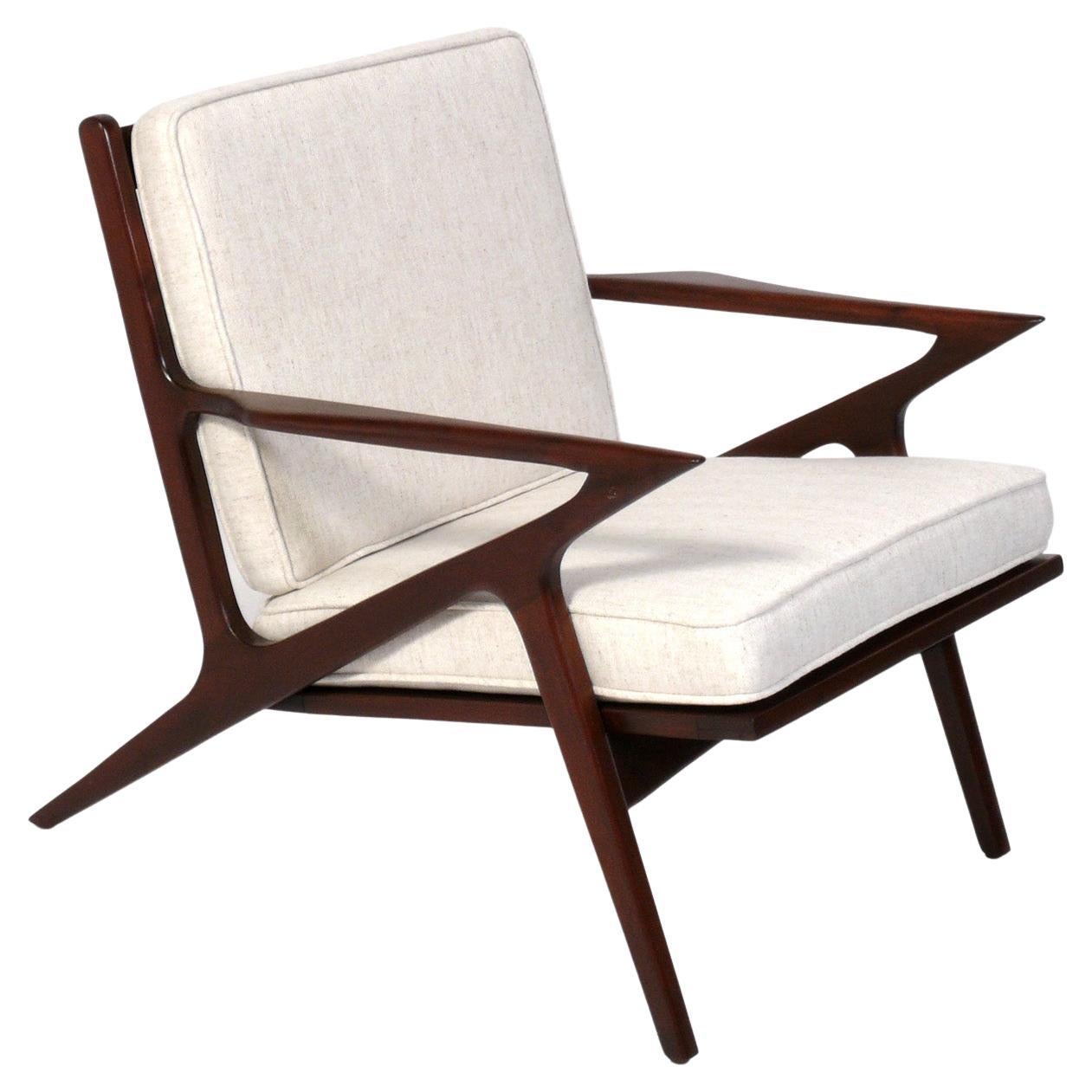 Danish Modern Z Chair in the Manner of Poul Jensen