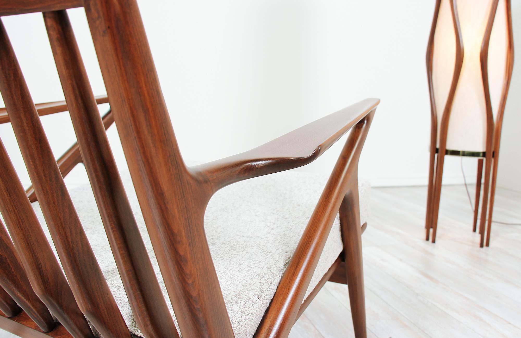 Walnut Danish Modern `Z` Lounge Chair by Poul Jensen for Selig