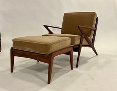 Danish Modern "Z" Lounge Chairs and Ottoman by Poul Jensen