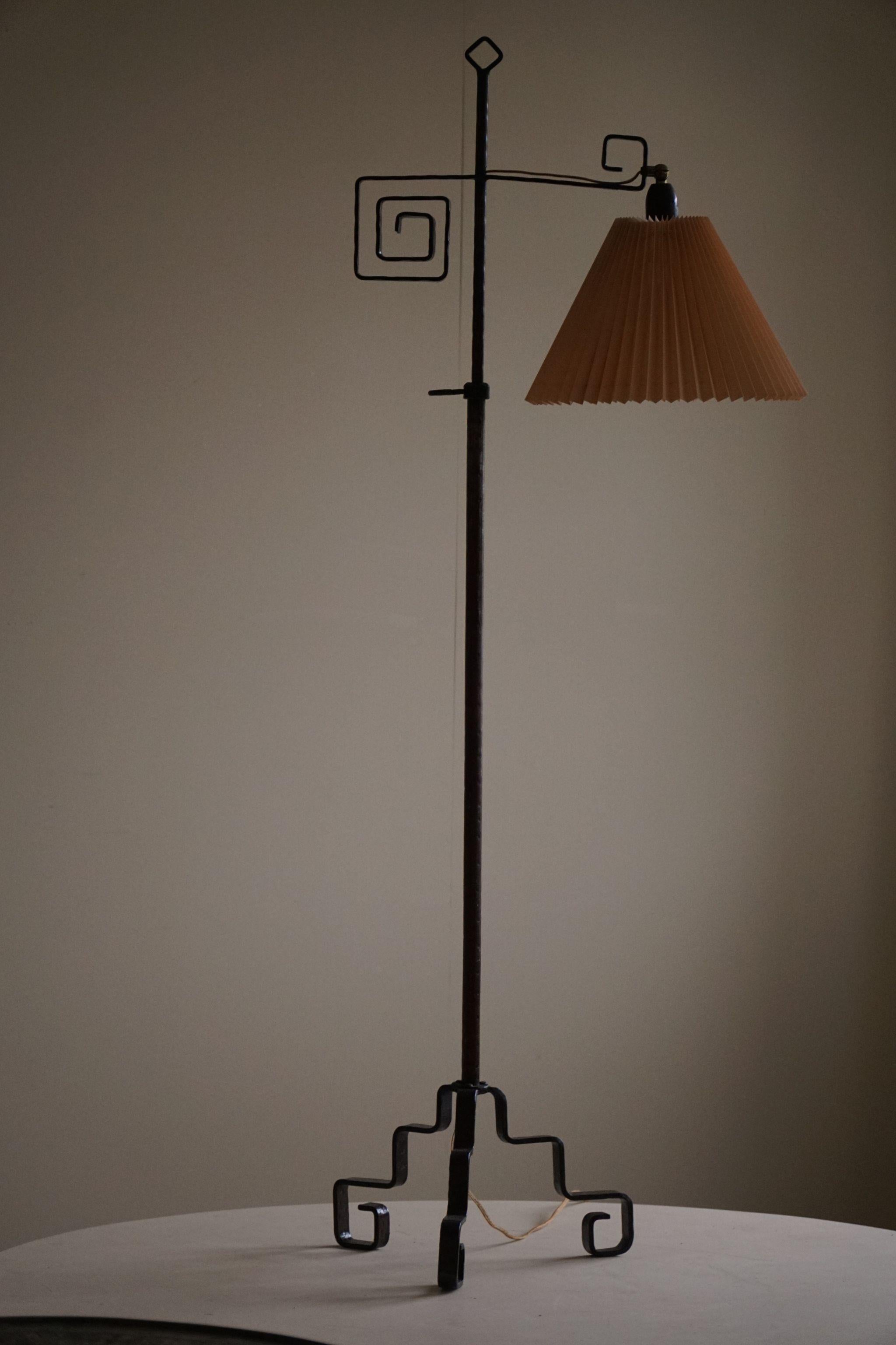Danish Modernism, Adjustable Floor Lamp in Steel, Mid Century, 1950s 5