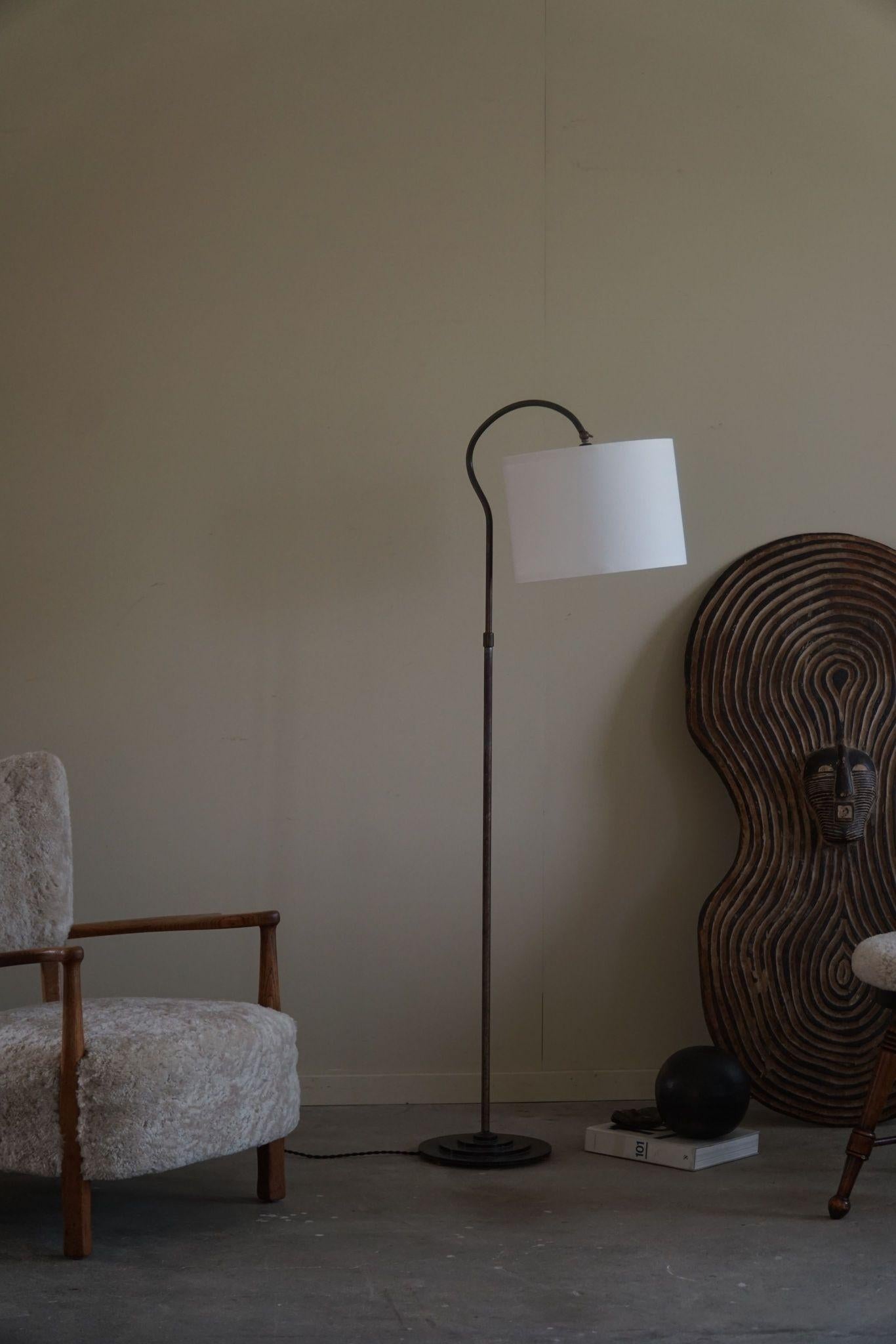 Danish Modernism, Adjustable Floor Lamp in Steel, Mid Century, 1950s 8