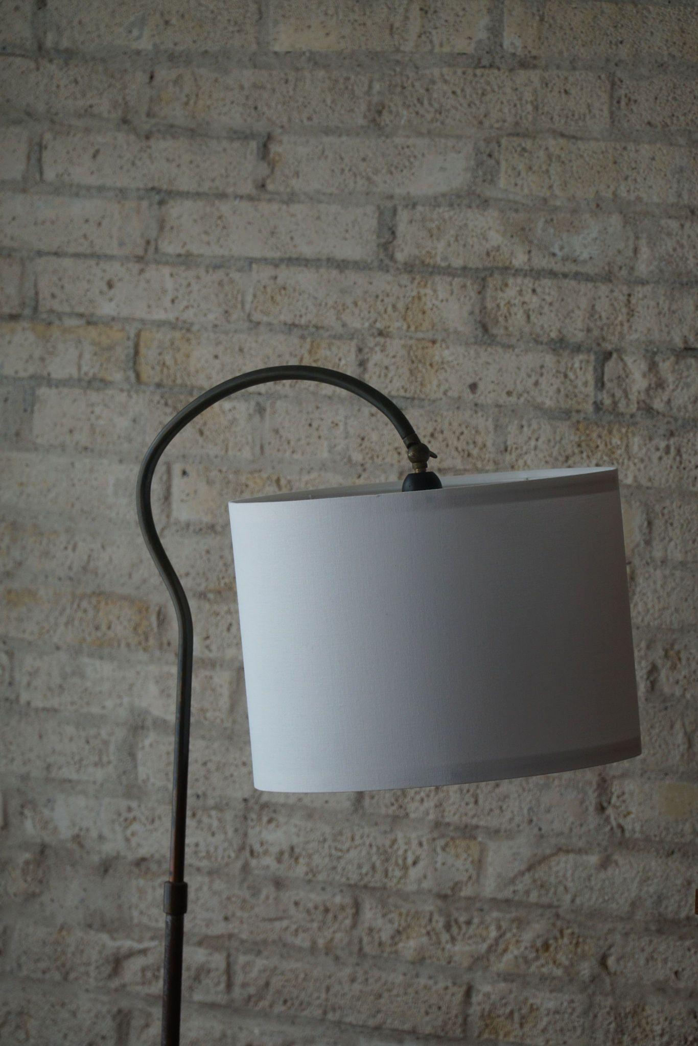 20th Century Danish Modernism, Adjustable Floor Lamp in Steel, Mid Century, 1950s