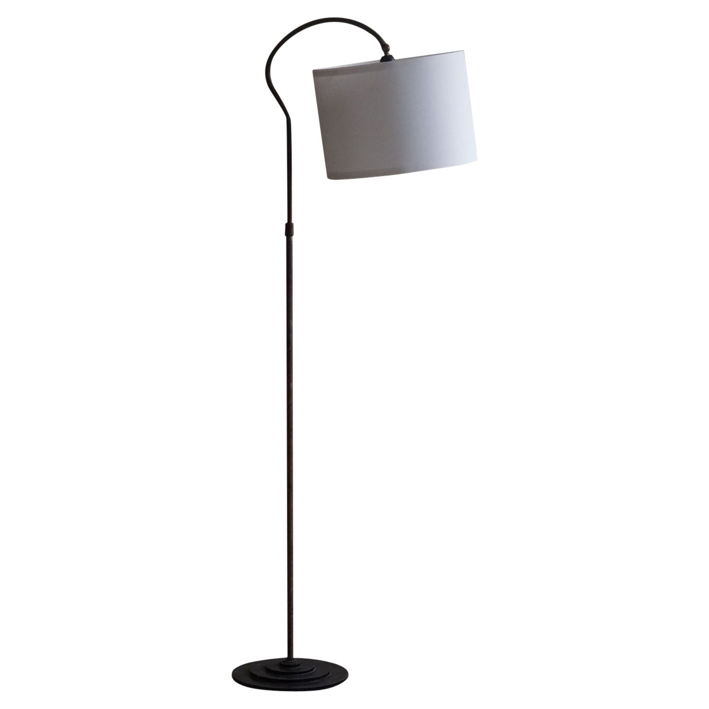 Danish Modernism, Adjustable Floor Lamp in Steel, Mid Century, 1950s