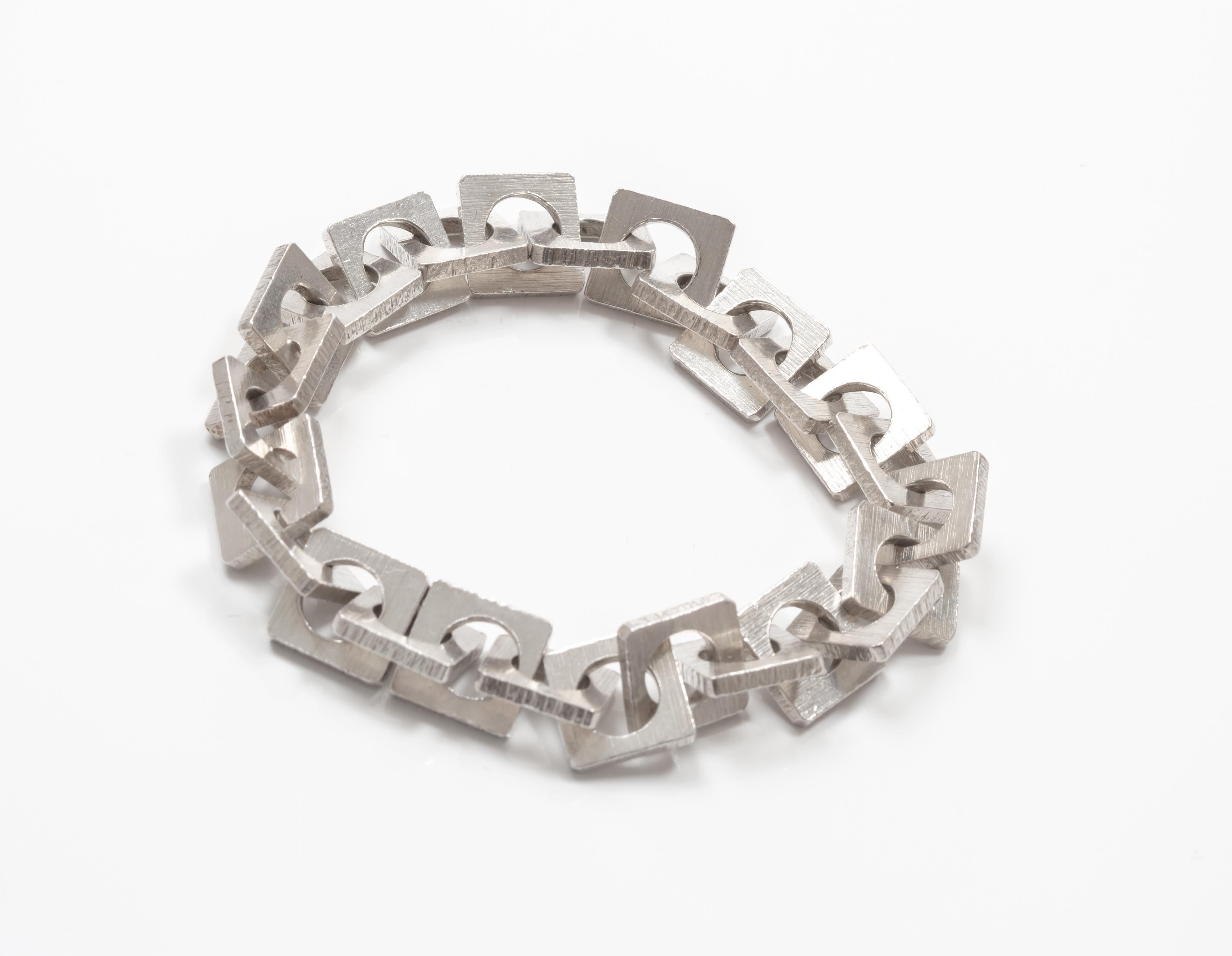 Women's Danish Modernist 1960s Silver Bracelet by Rey Urban for Age Fausing For Sale
