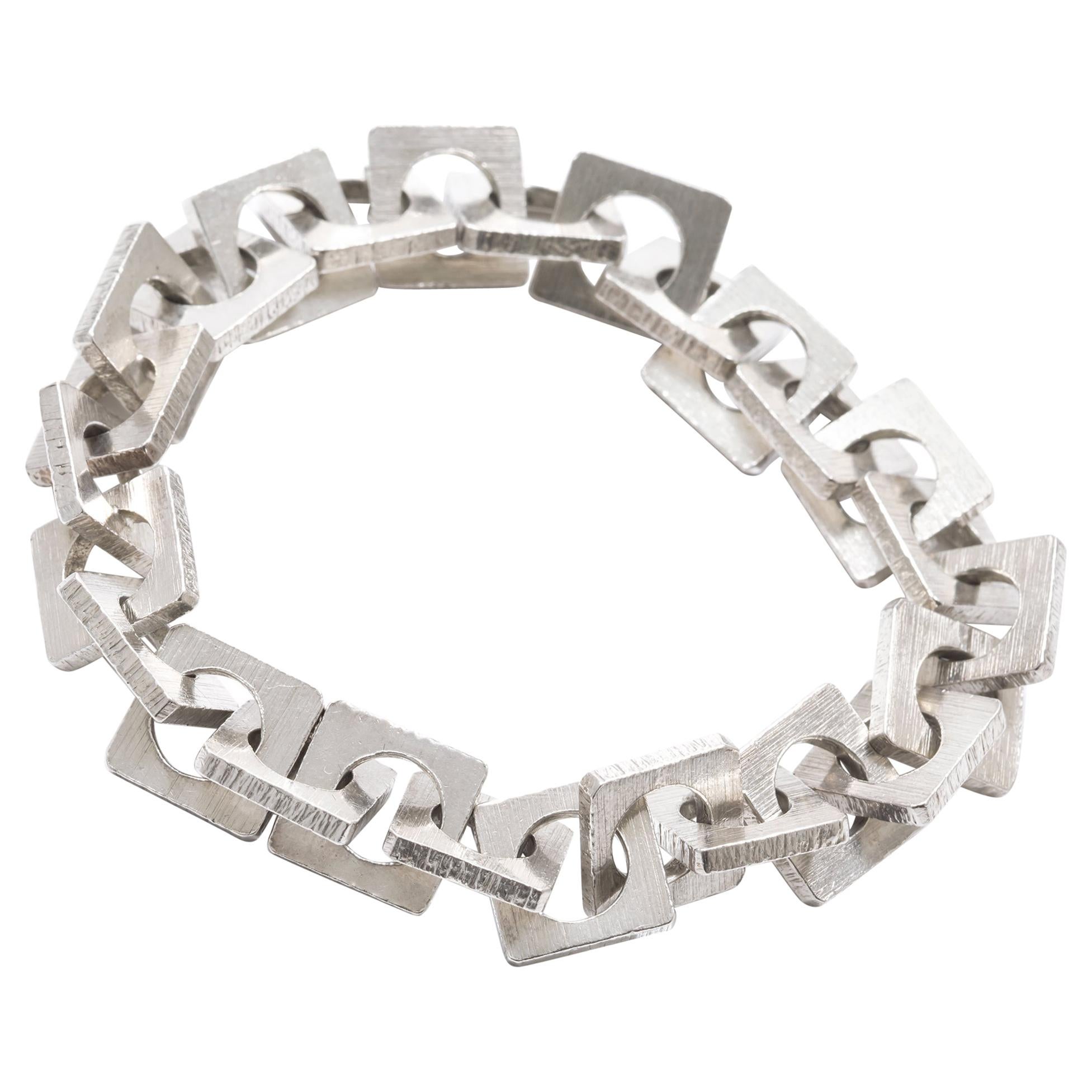 Danish Modernist 1960s Silver Bracelet by Rey Urban for Age Fausing For Sale