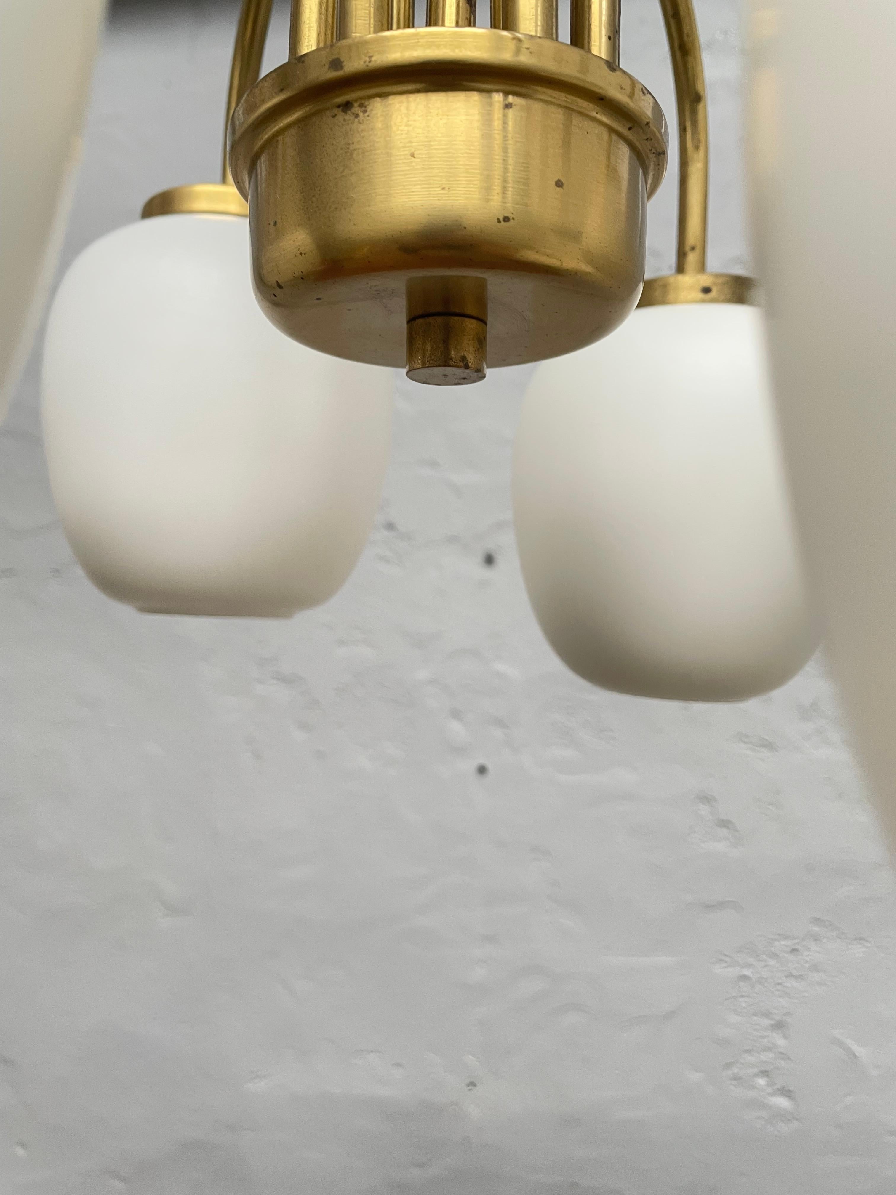 Metà XX secolo Lampadario a sospensione danese modernista a 6 bracci di Lyfa in vendita