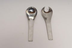 Danish Modernist "Blue Shark" Salad Servers by Svend Siune for Georg Jensen