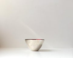 Danish Modernist Bowl in Silver Plate & Enamel by DGS, 1950s