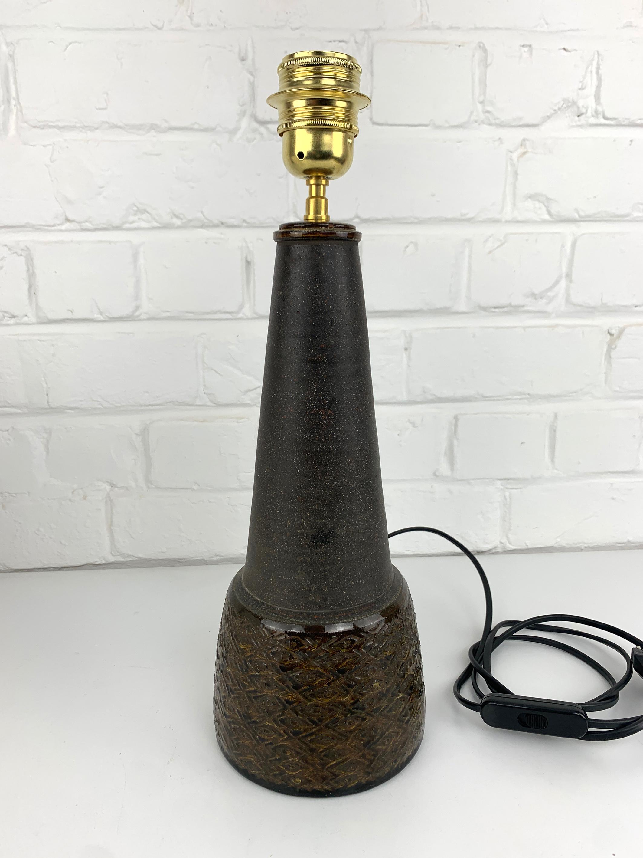 Danish Modernist Ceramic Table Lamp, Stoneware, Nils Kähler for HAK Denmark 1960 4
