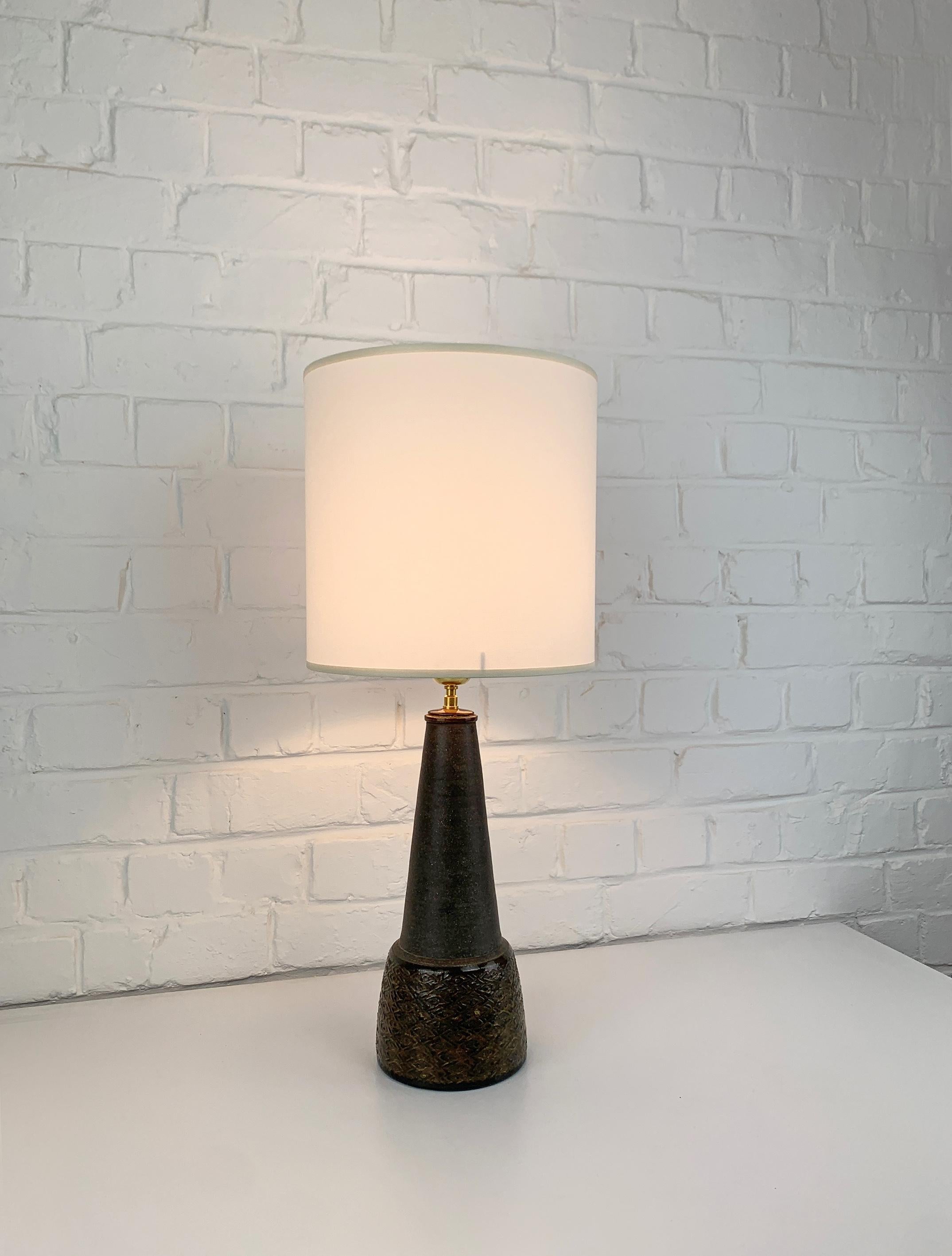Danish Modernist Ceramic Table Lamp, Stoneware, Nils Kähler for HAK Denmark 1960 1