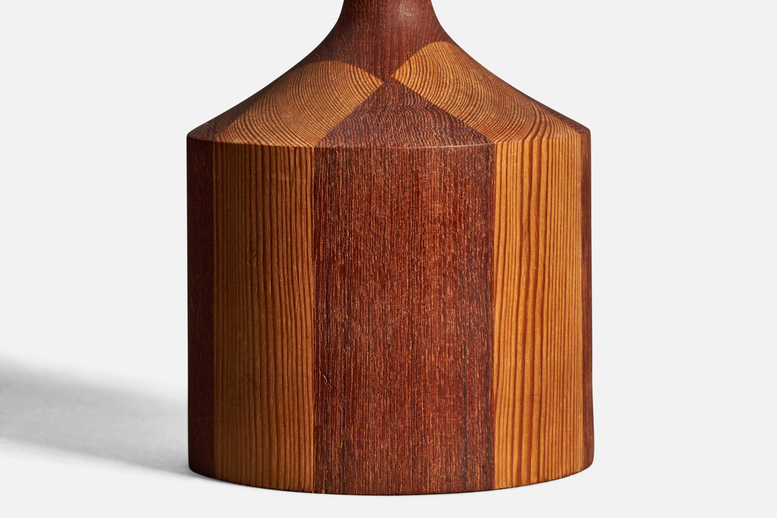 Mid-Century Modern Danish Modernist Designer, Table Lamp, Teak, Pine, Denmark, 1960s For Sale