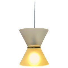 Lampe suspendue danoise moderniste en verre dépoli Diablo, années 1970