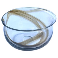 Danish Modernist Holmegaard Tundra Art Glass Bowl, 1970s