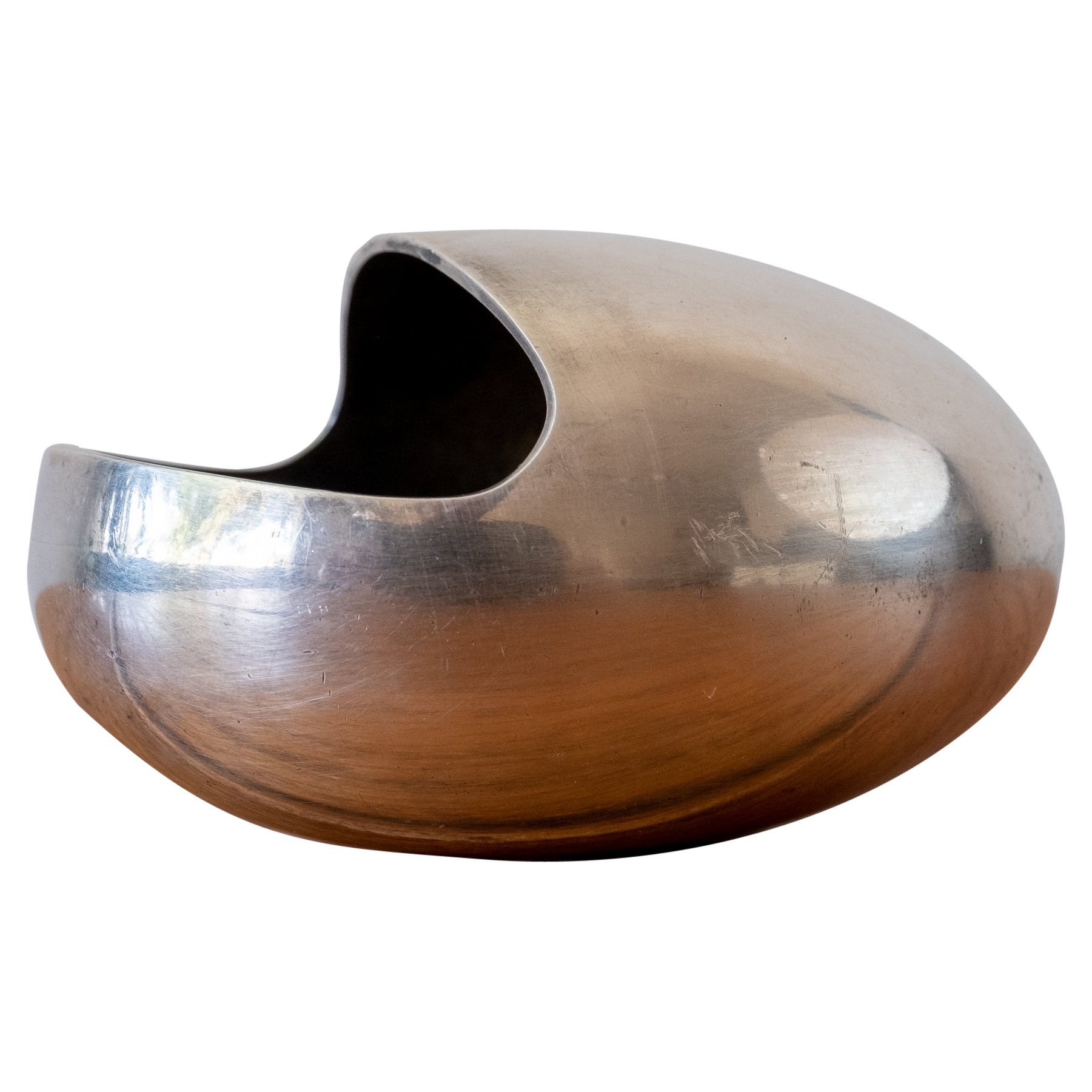 Cendrier ou encensoir moderniste danois en plaqué argent de Carl Cohr, années 1950