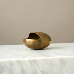 Danish Modernist Smile Brass Ashtray or Incense Burner by Carl Cohr, 1950s