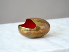 Danish Modernist Smile Brass Ashtray or Incense Burner by Carl Cohr, 1950s